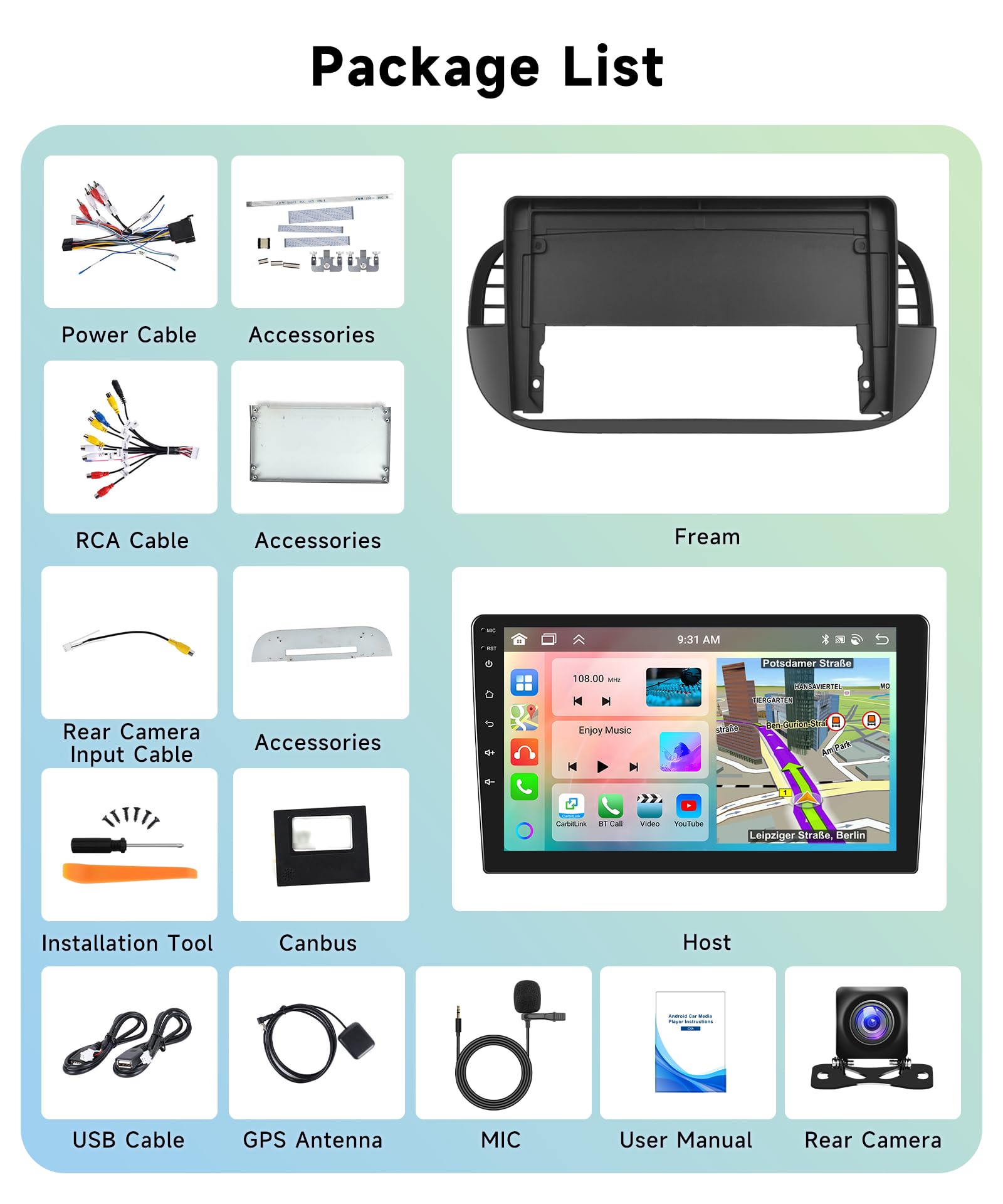vechtel-autoradio-fiat-500-9-pouces-6g-128g-android-15-carplay image 7