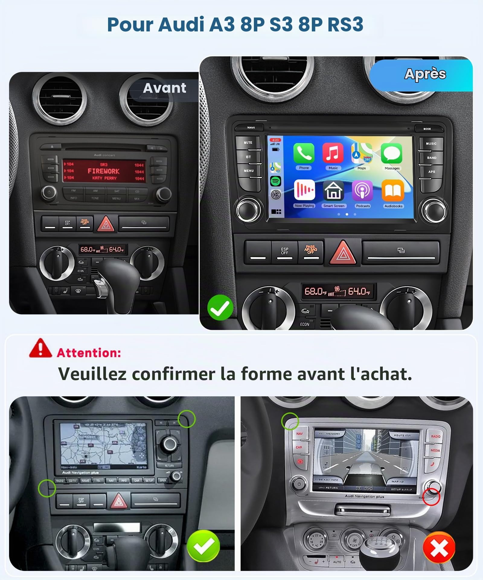 vechtel-autoradio-sp-cifique-autoradio-7-pouces-audi-a3-carplay-cam-ra image 2