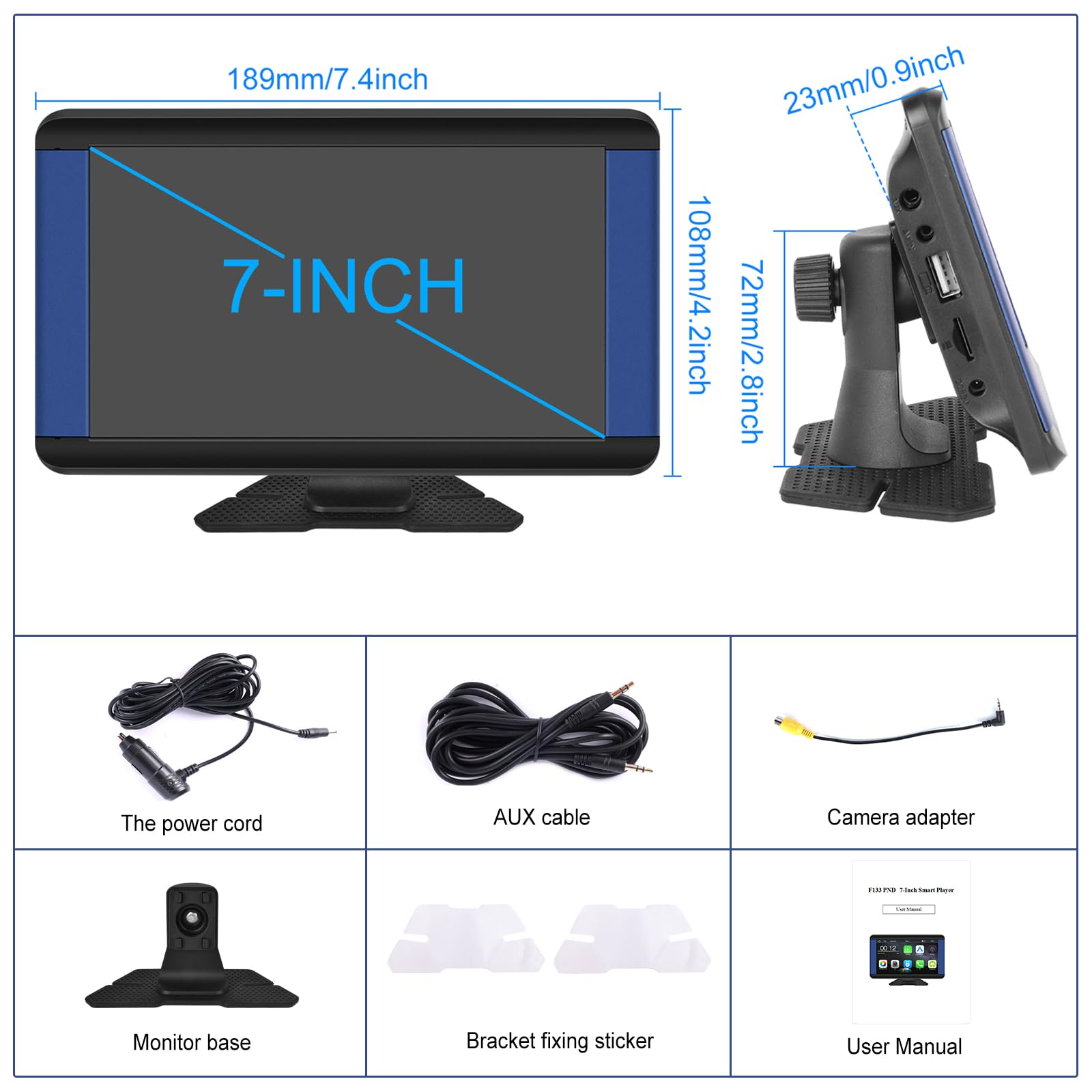 podofo-android-autoradio-portable-tactile-7-carplay-bluetooth image 7