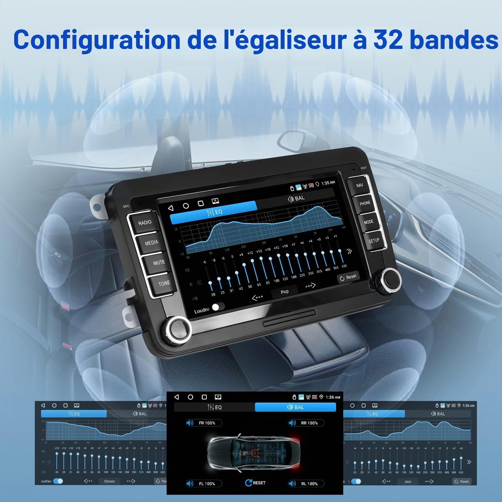 podofo-android-car-radio-autoradio-vw-7-4-64g-carplay image 4