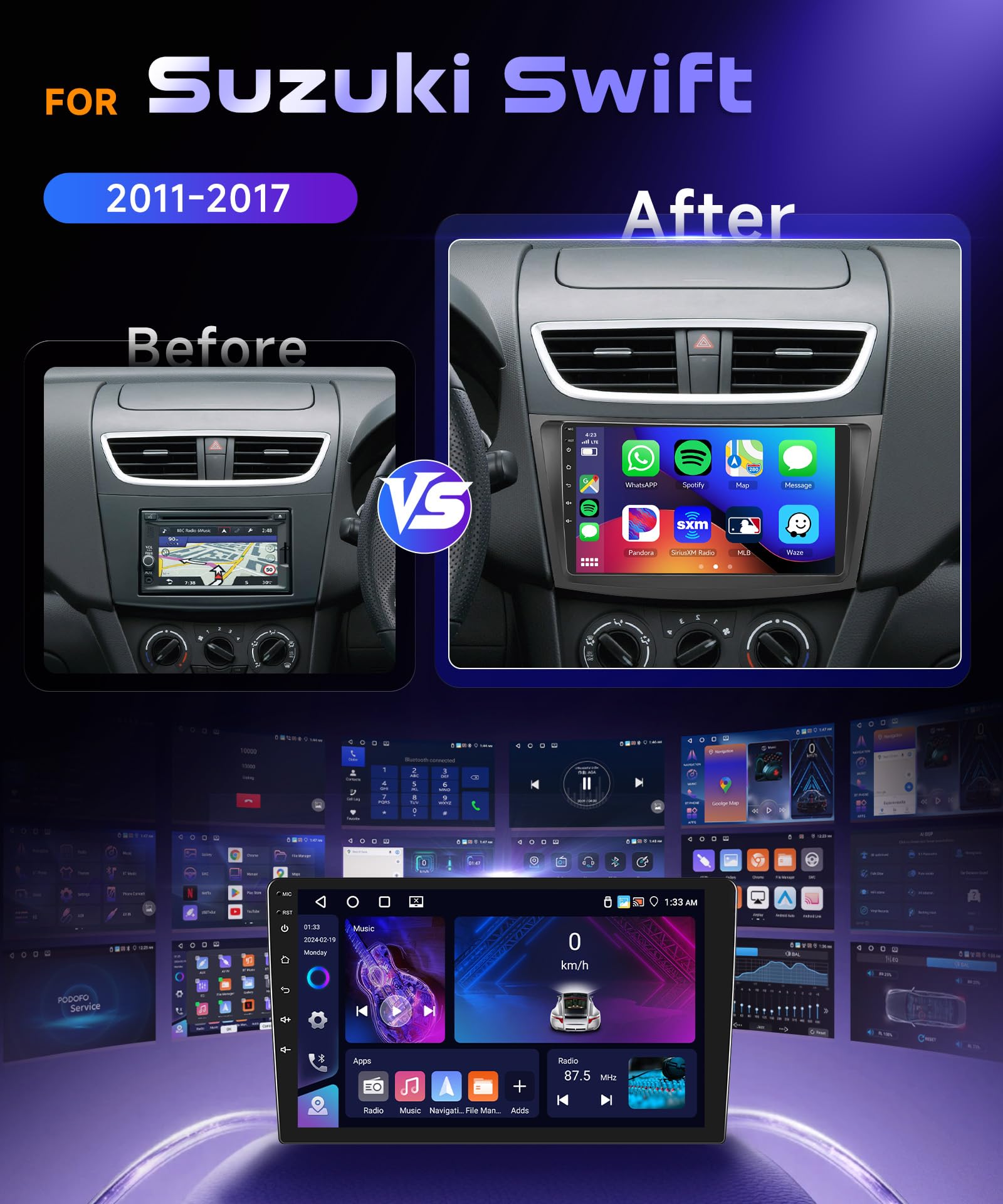 vechtel-autoradio-suzuki-swift-2011-2017-9-pouces-4-64go-dsp image 2
