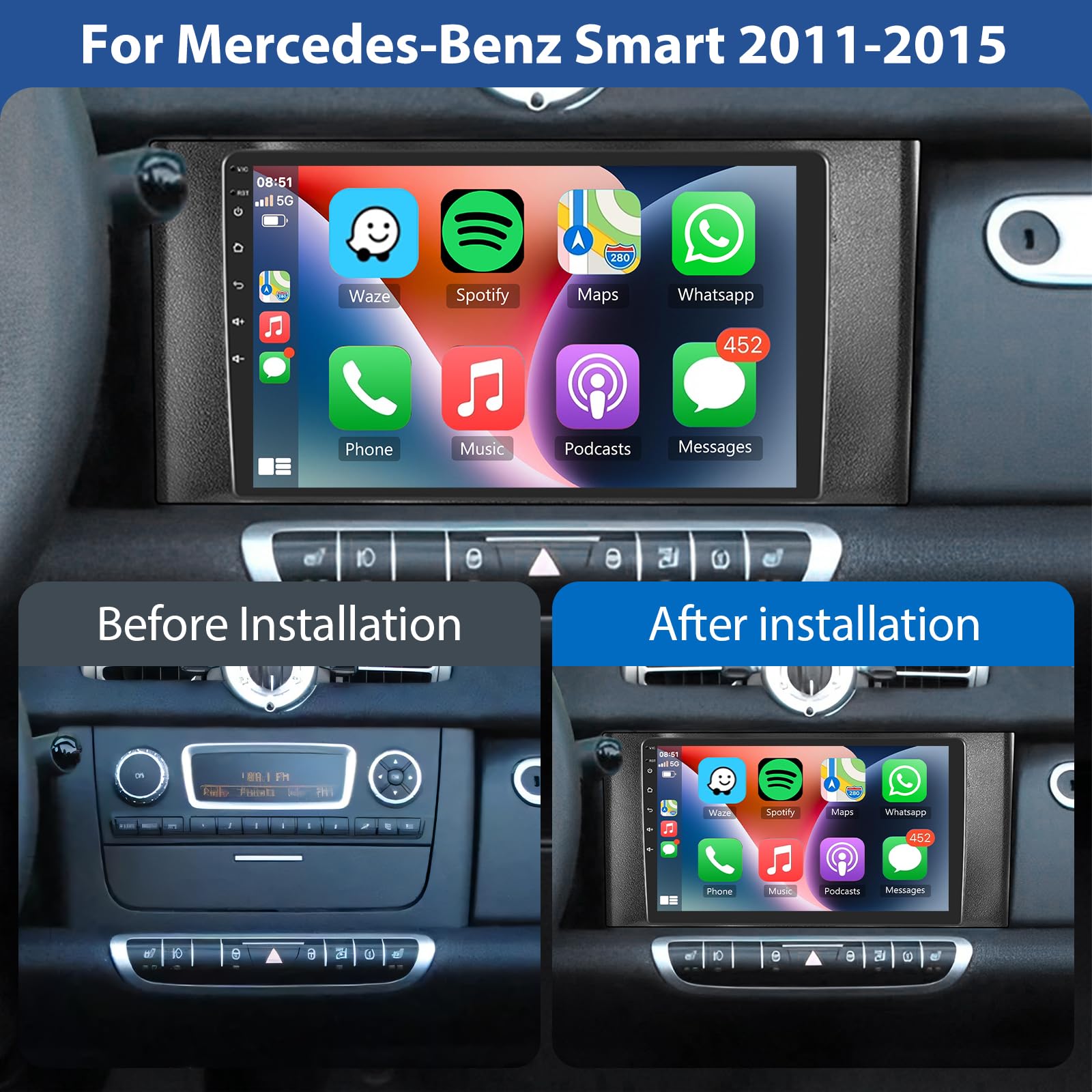 podofo-android-car-radio-autoradio-9-pouces-smart-4-64g-gps image 2