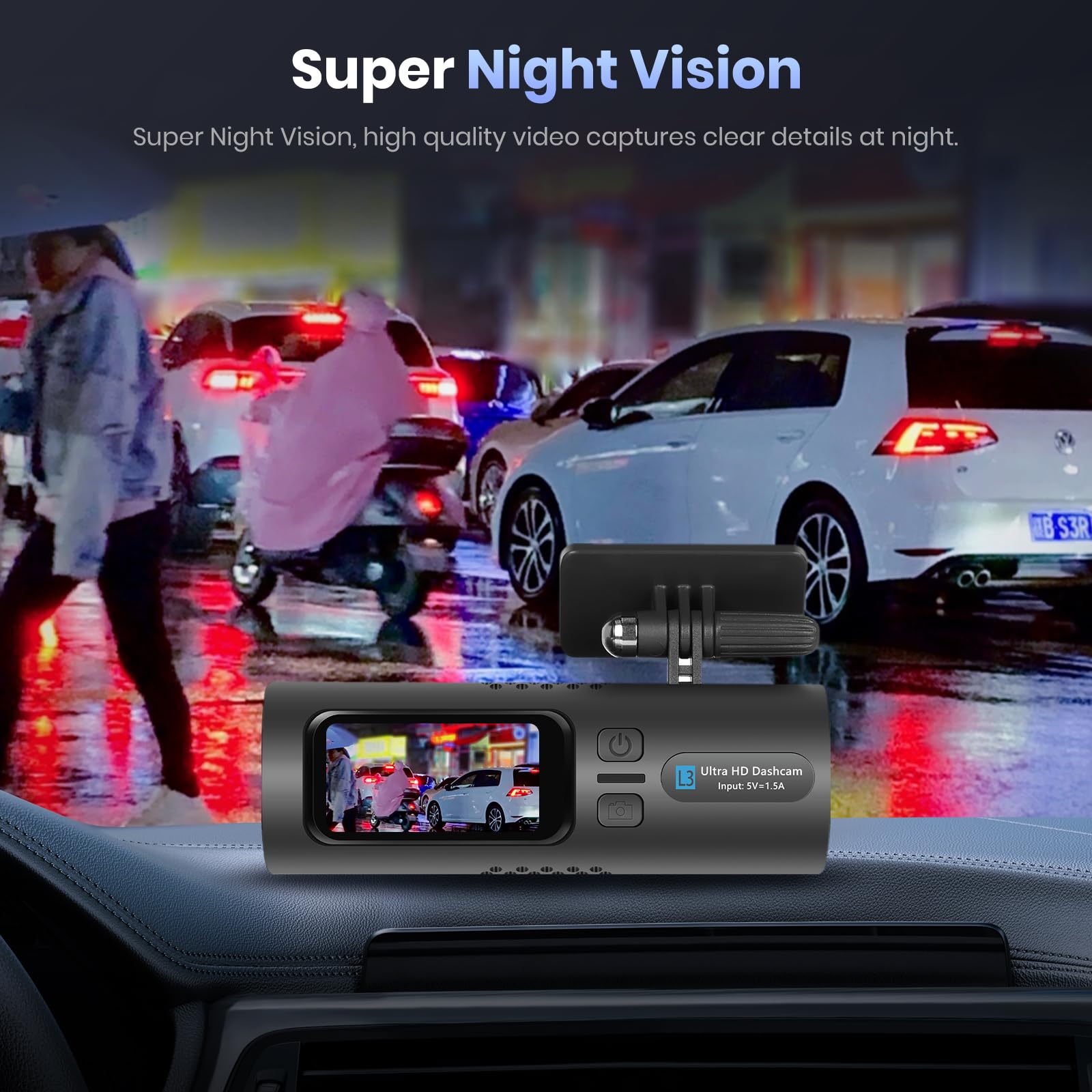 podofo-car-dvr-dash-cam-4k-cam-ra-voiture-avant-arri-re-64g image 5
