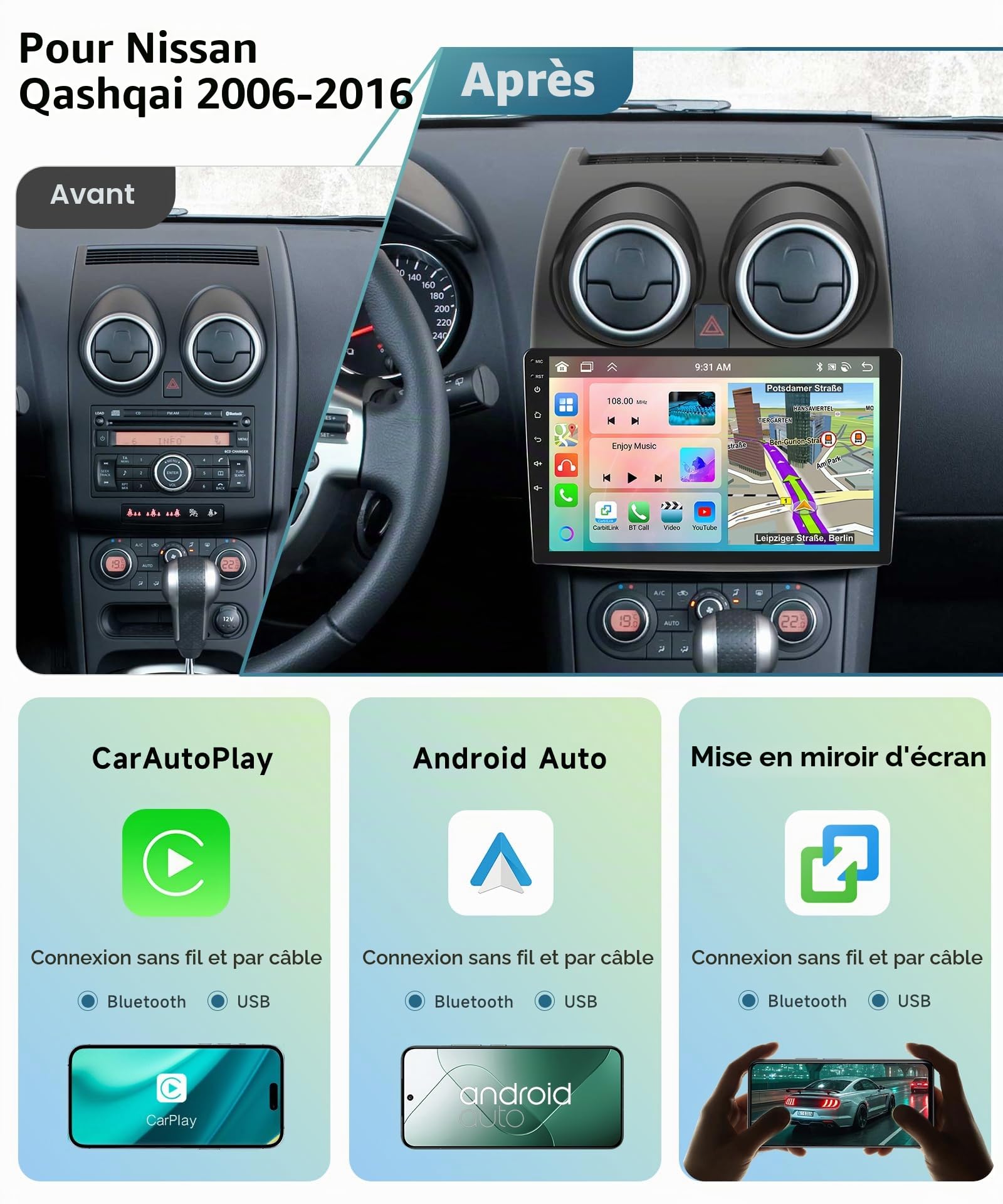 vechtel-autoradio-nissan-qashqai-j10-9-4-64g-dab-carplay image 2