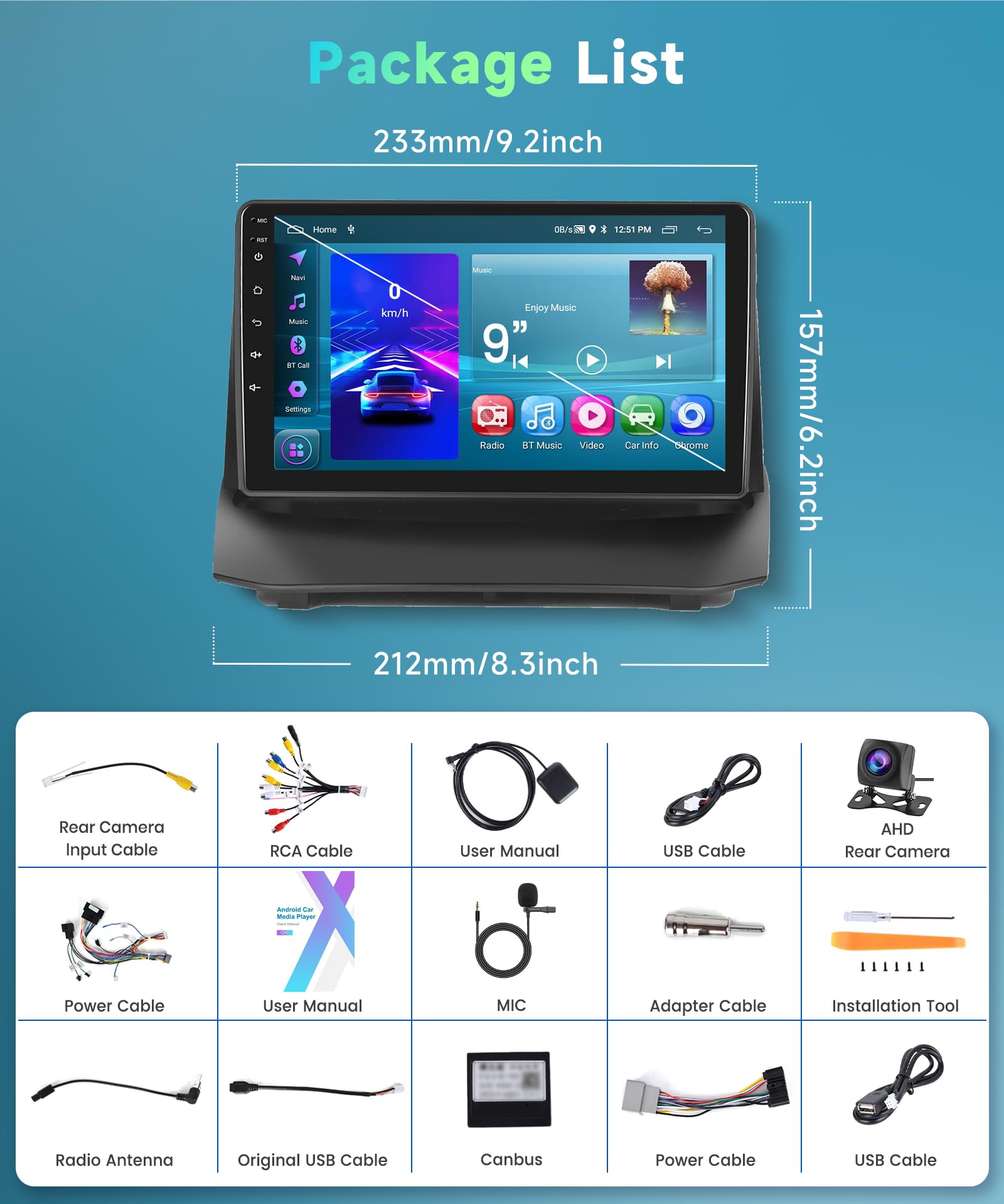 podofo-android-car-radio-autoradio-ford-fiesta-2009-2014-2-64g-cam-ra image 7