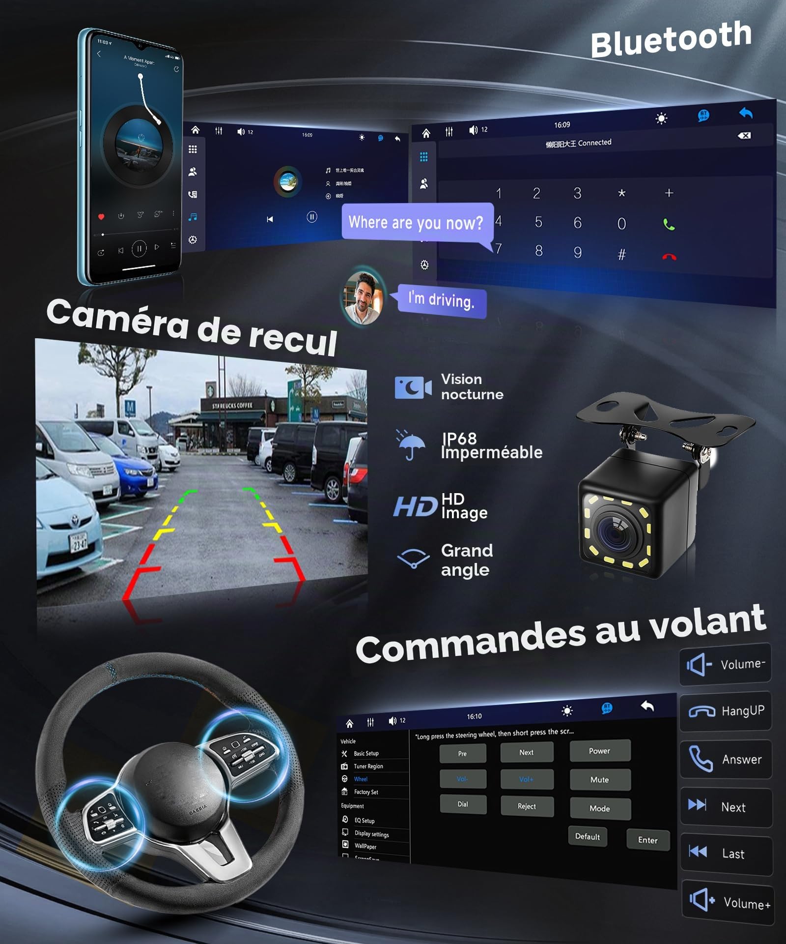 vechtel-autoradio-1-din-6-8-pouces-tactile-carplay-sans-fil-cam-ra image 3