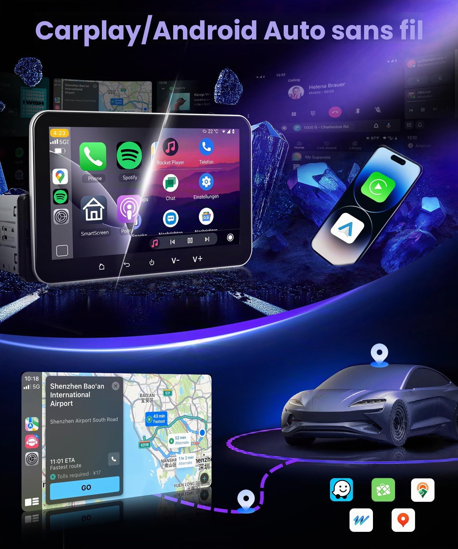 vechtel-autoradio-1-din-7-pouces-android-15-carplay-4-64g image 2