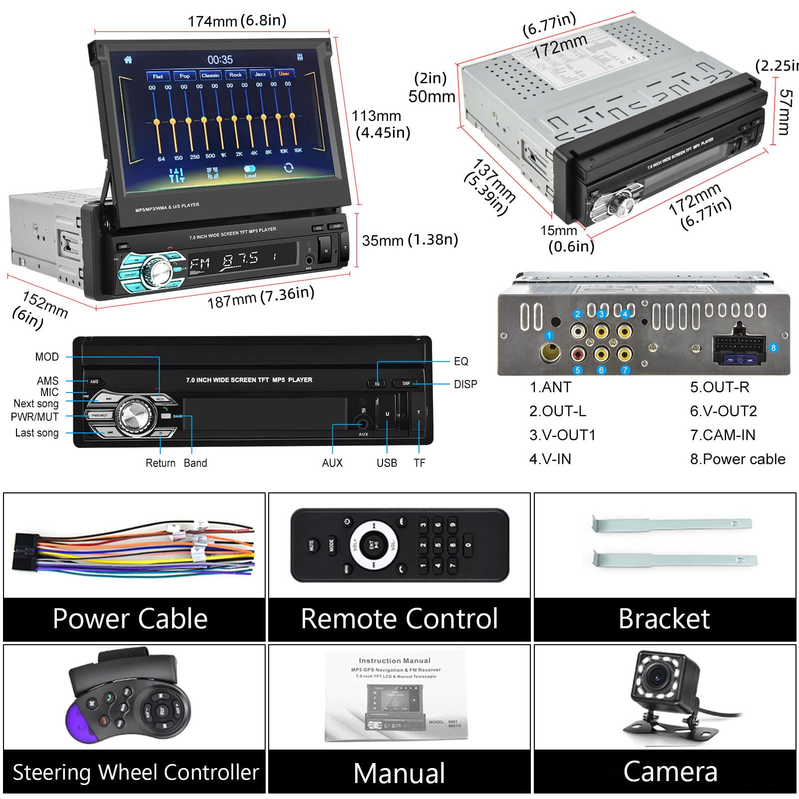 podofo-autoradio-1-din-cran-7-pouces-carplay-android-auto image 7
