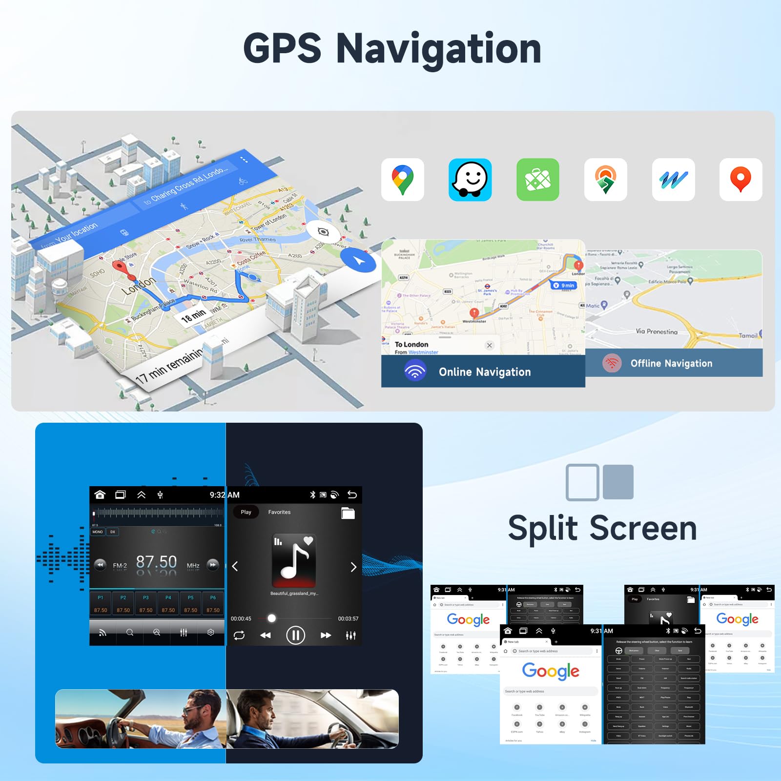 podofo-android-car-radio-autoradio-punto-7-1-32g-mirrorlink image 6