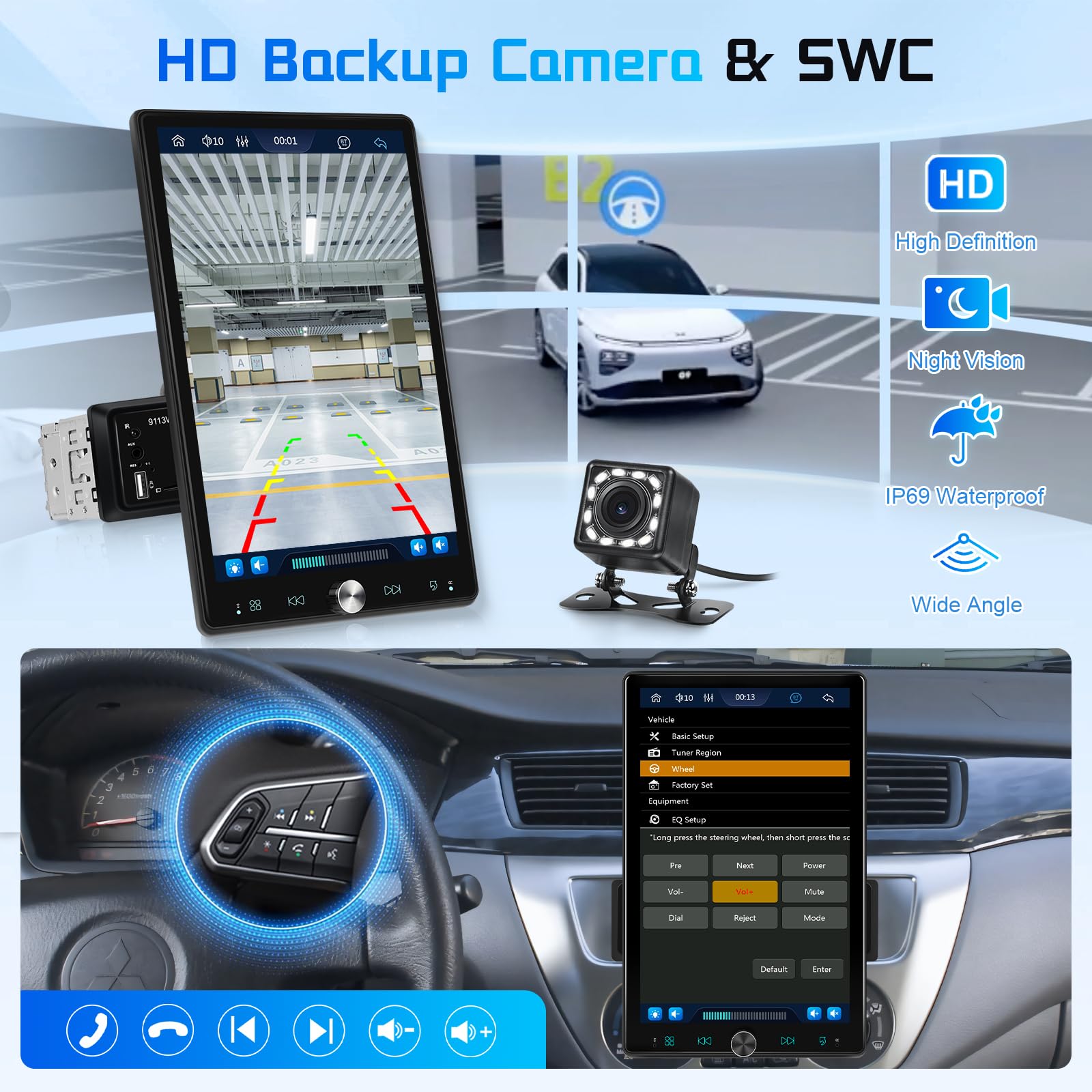 vechtel-autoradio-1-din-10-4-cran-rotatif-carplay-bluetooth image 4
