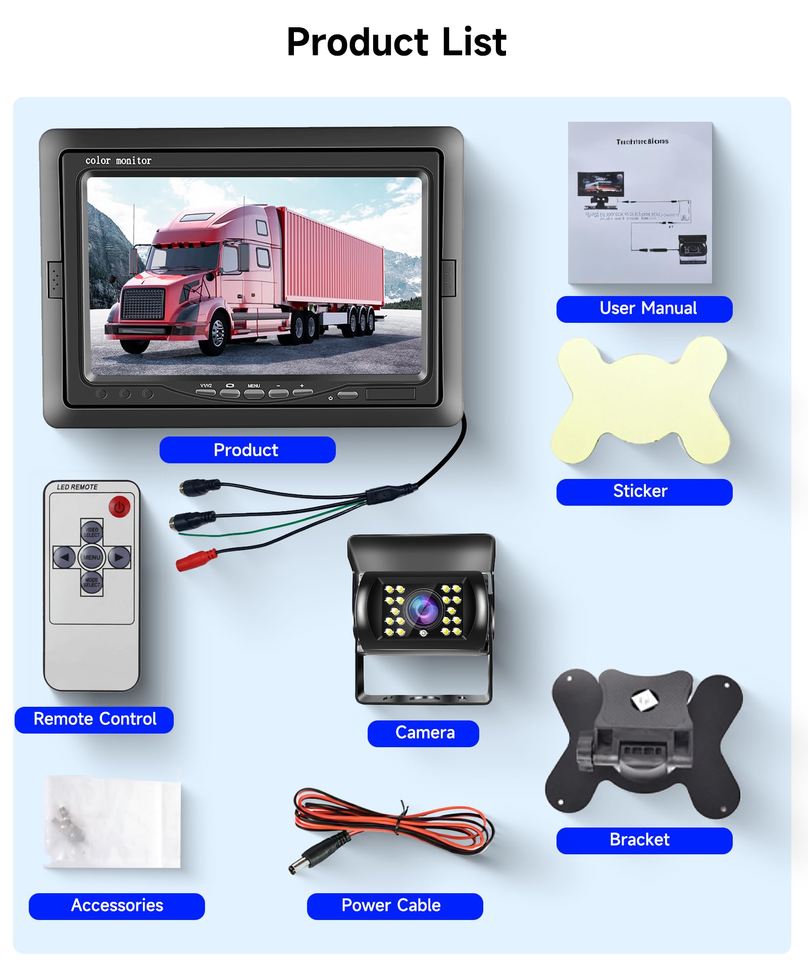 podofo-kit-cam-ra-de-recul-filaire-7-pouces-c-ble-10m-ip69 image 7