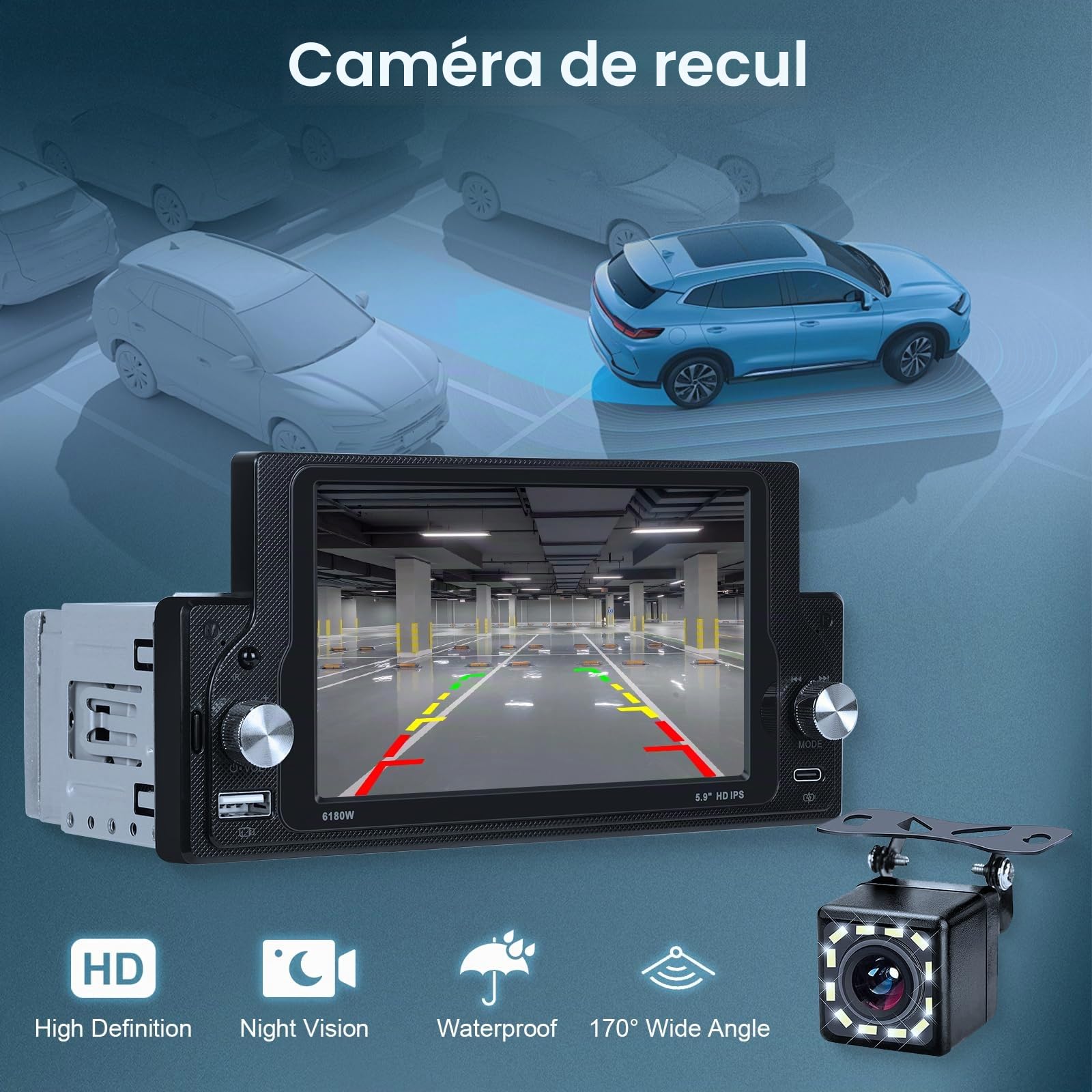 vechtel-autoradio-1-din-autoradio-tactile-5-9-pouces-carplay-bluetooth image 4