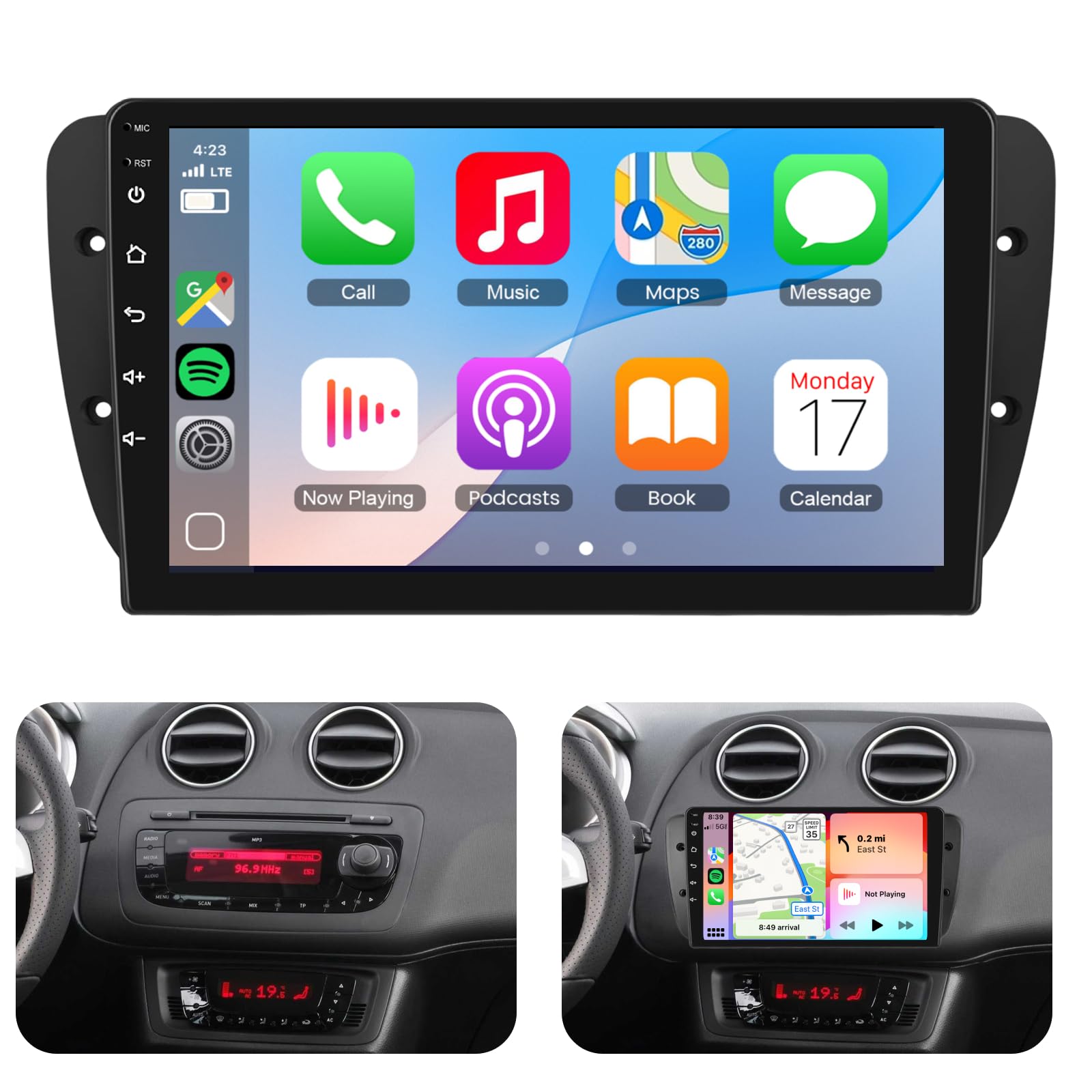 podofo-android-car-radio-autoradio-seat-ibiza-9-pouces-2go-64go image 1