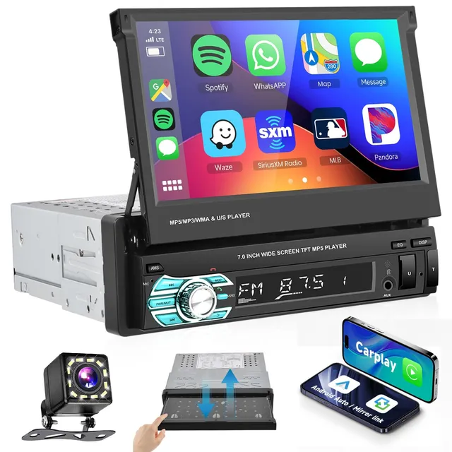 podofo-autoradio-1-din-cran-7-pouces-carplay-android-auto image 1