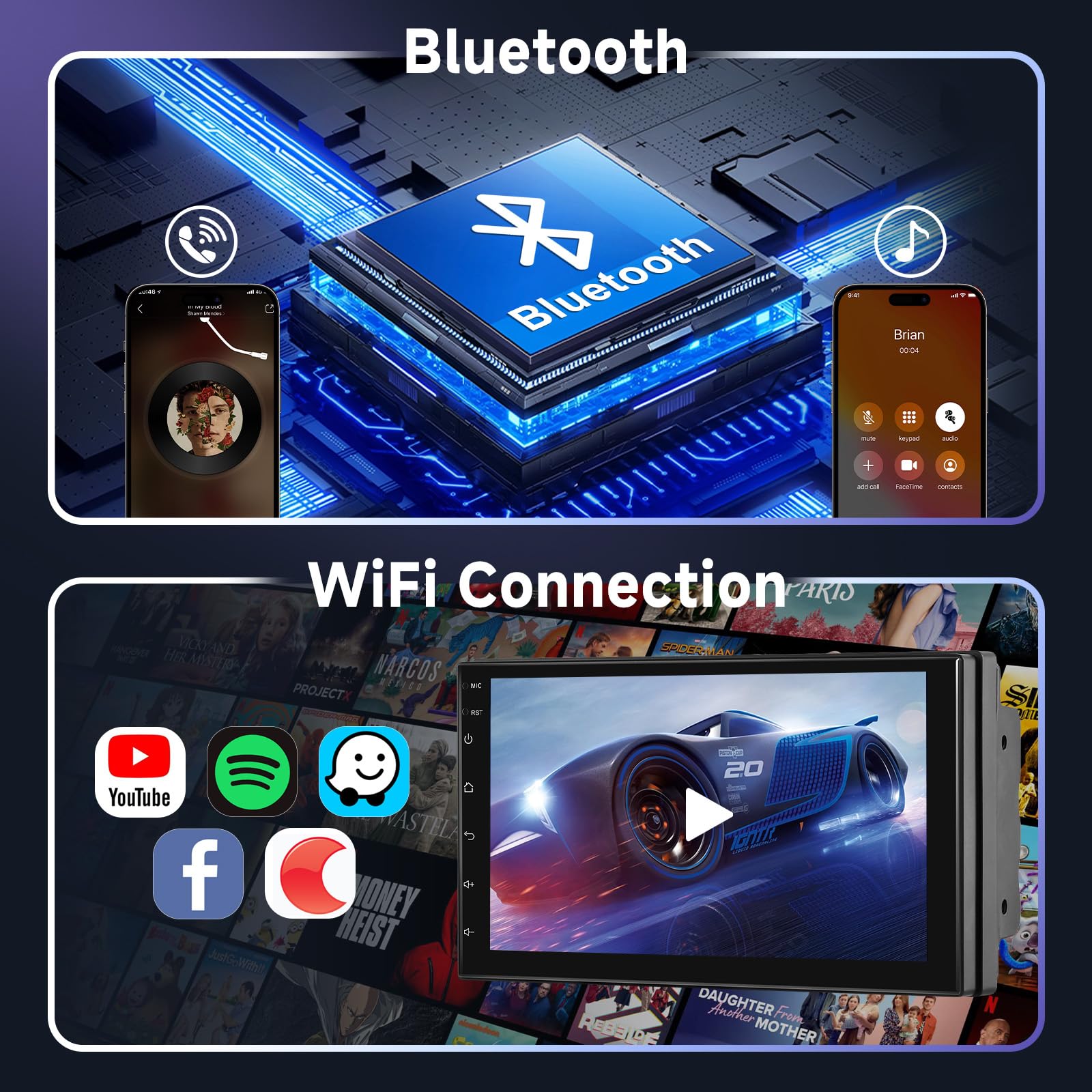 podofo-android-car-radio-autoradio-7-pouces-4-64-carplay-camera image 4