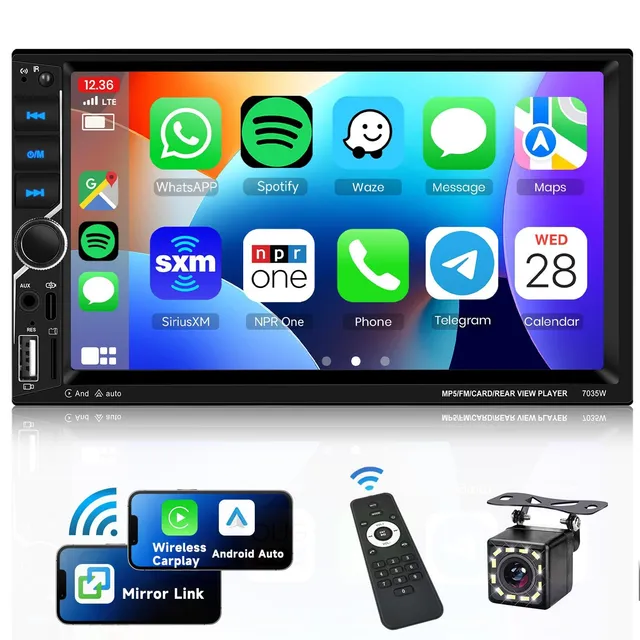 vechtel-autoradio-2-din-7-pouces-mp5-carplay-sans-fil image 1