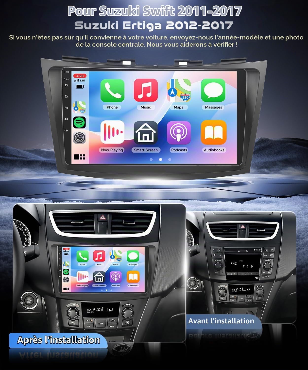 vechtel-autoradio-suzuki-swift-9-pouces-android-13-carplay-4-64g image 2