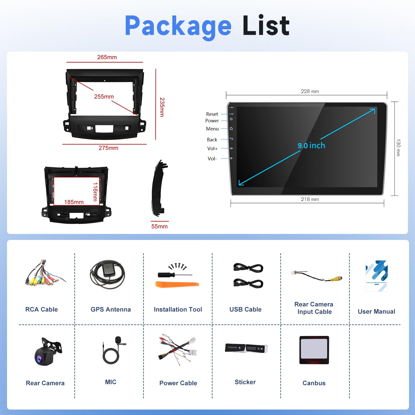 podofo-android-car-radio-autoradio-9-pouces-outlander-4007-carplay-cam-ra image 7