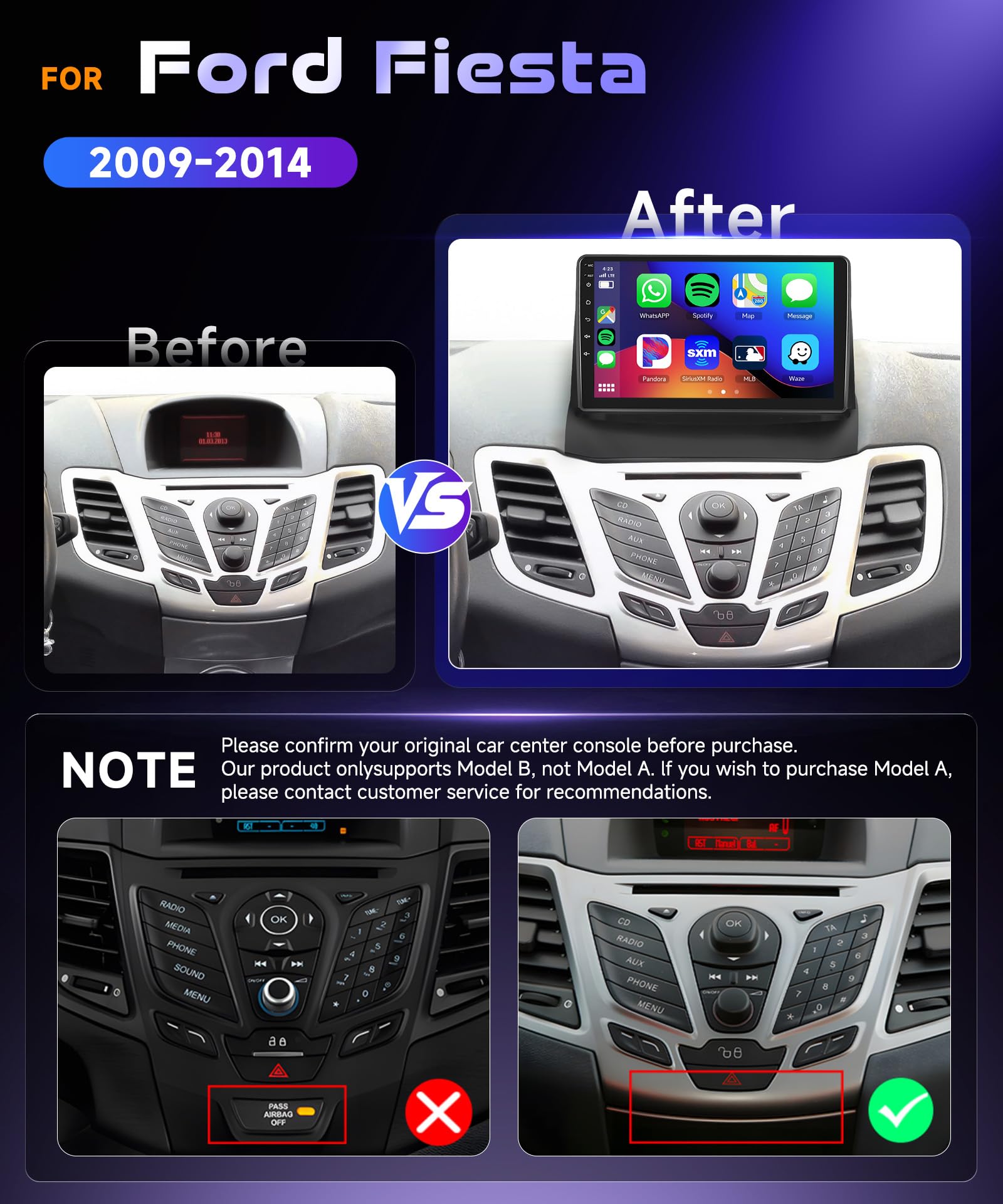 vechtel-autoradio-ford-fiesta-2009-2014-9-android-13-4-64g image 2
