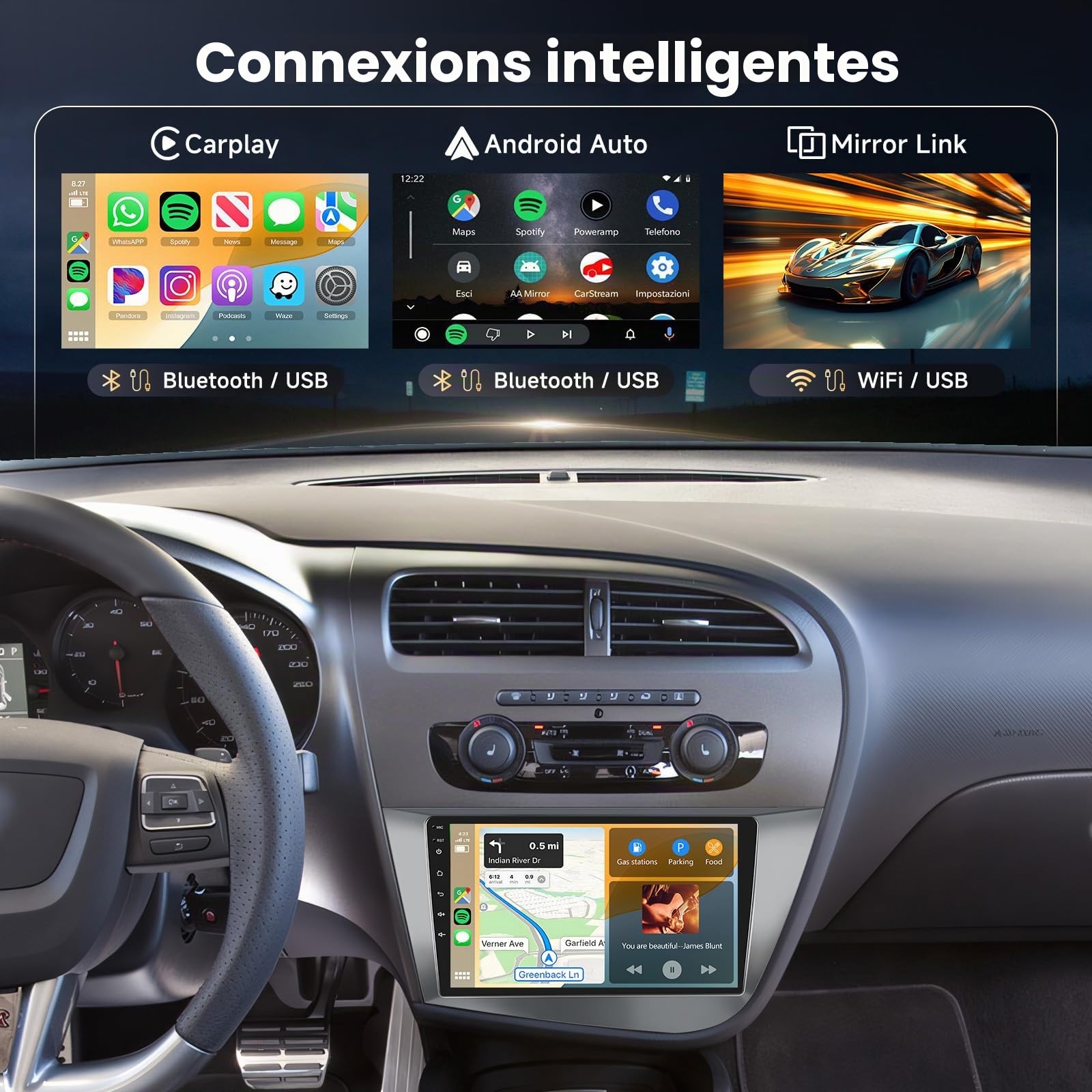 podofo-android-car-radio-autoradio-seat-leon-2-9-2-64g image 4