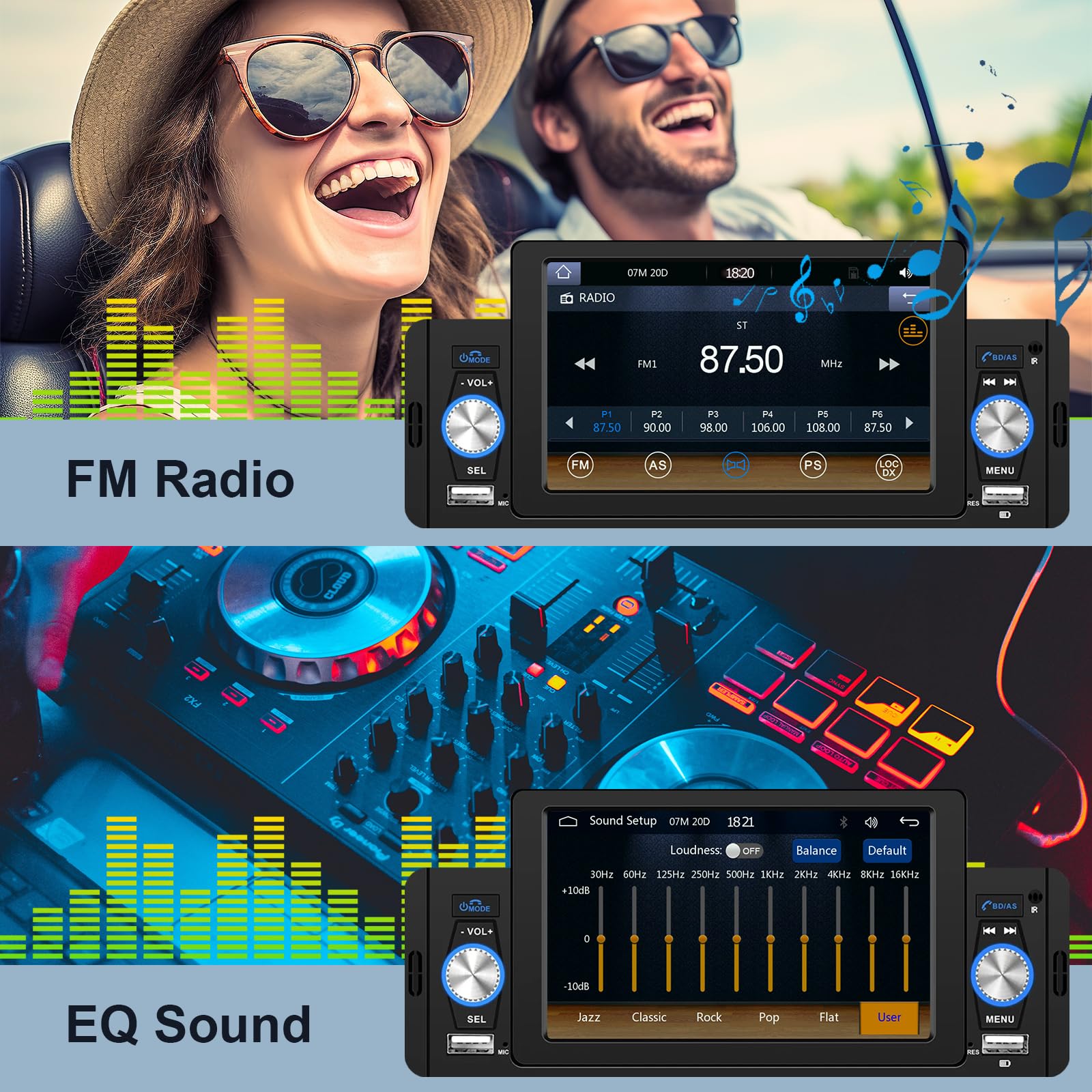 podofo-android-car-radio-autoradio-1-din-5-carplay image 4