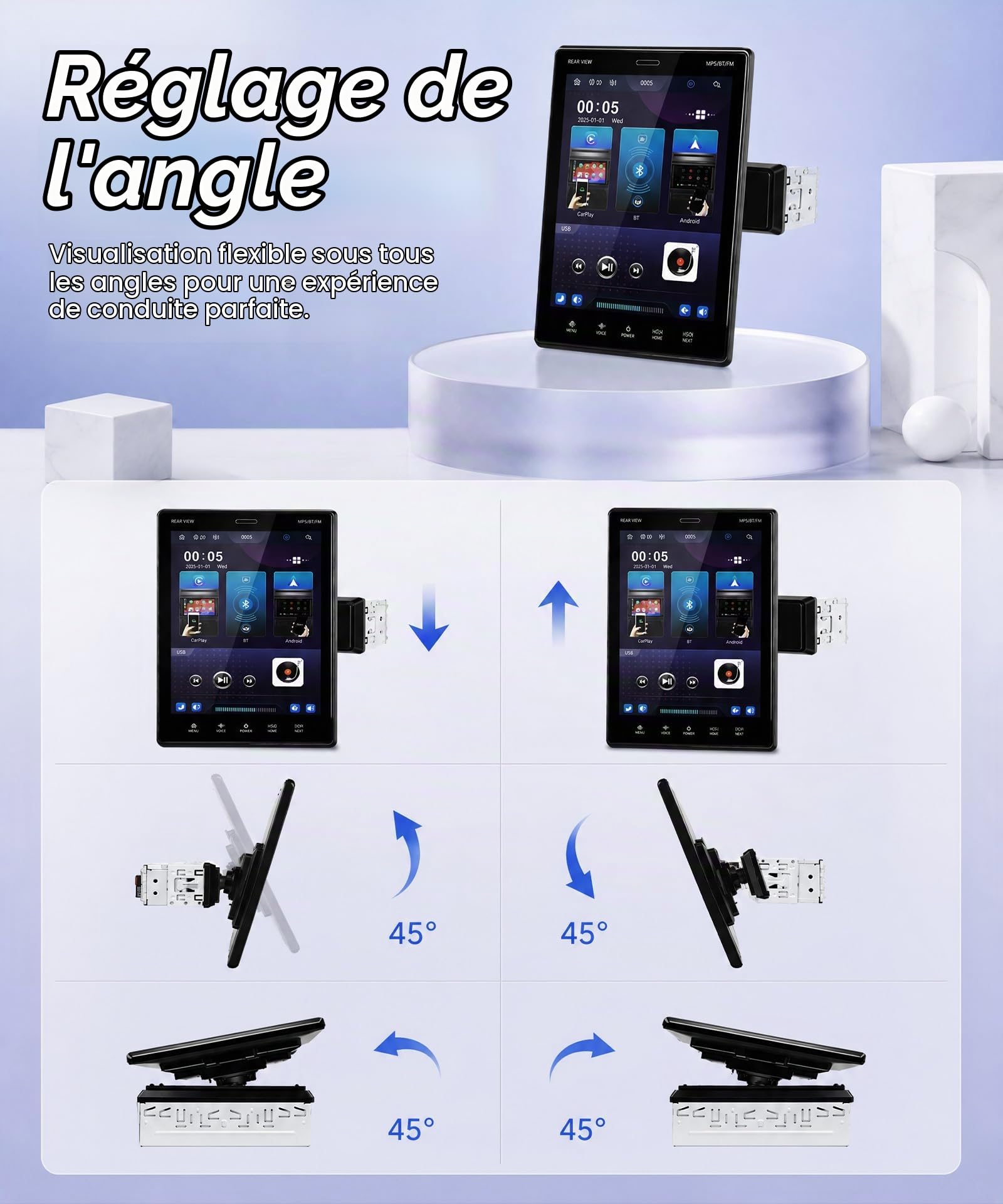 vechtel-autoradio-1-din-9-5-pouces-carplay-sans-fil image 6