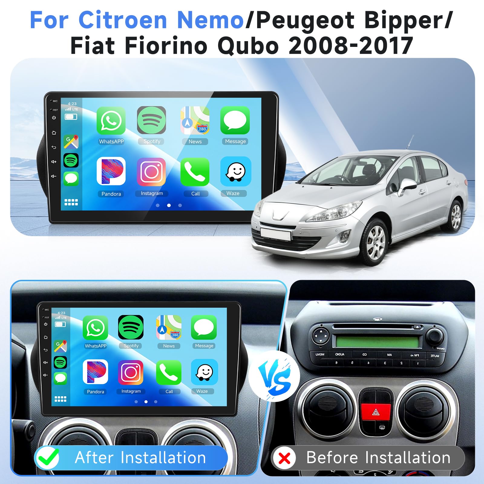 podofo-android-car-radio-autoradio-10-1-nemo-bipper-2008-2017 image 2