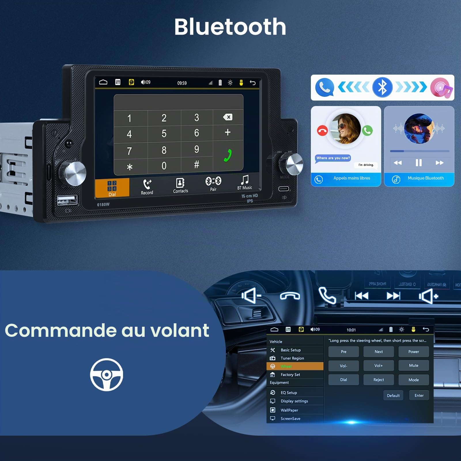 vechtel-autoradio-1-din-5-9-pouces-carplay-sans-fil-cam-ra image 5