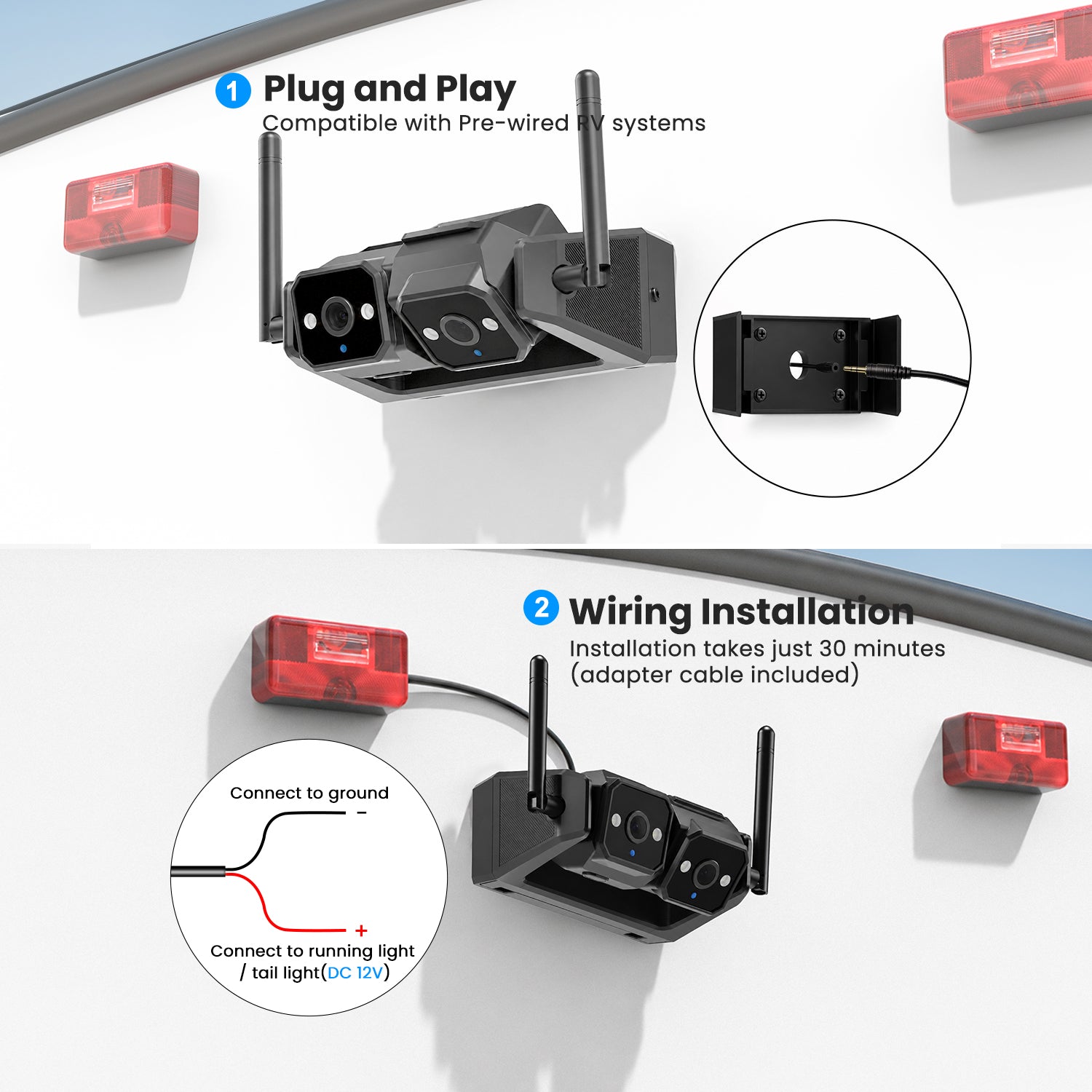 auto-vox-campsync-d1-lite-kit-cam-ra-recul-double-7-2-1080p image 5
