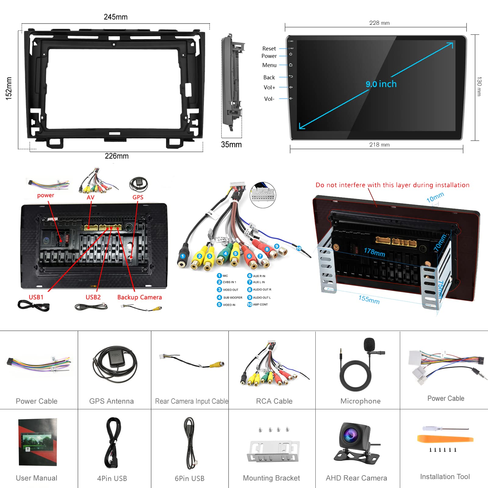 podofo-android-car-radio-cr-v-autoradio-9-pouces-carplay image 7