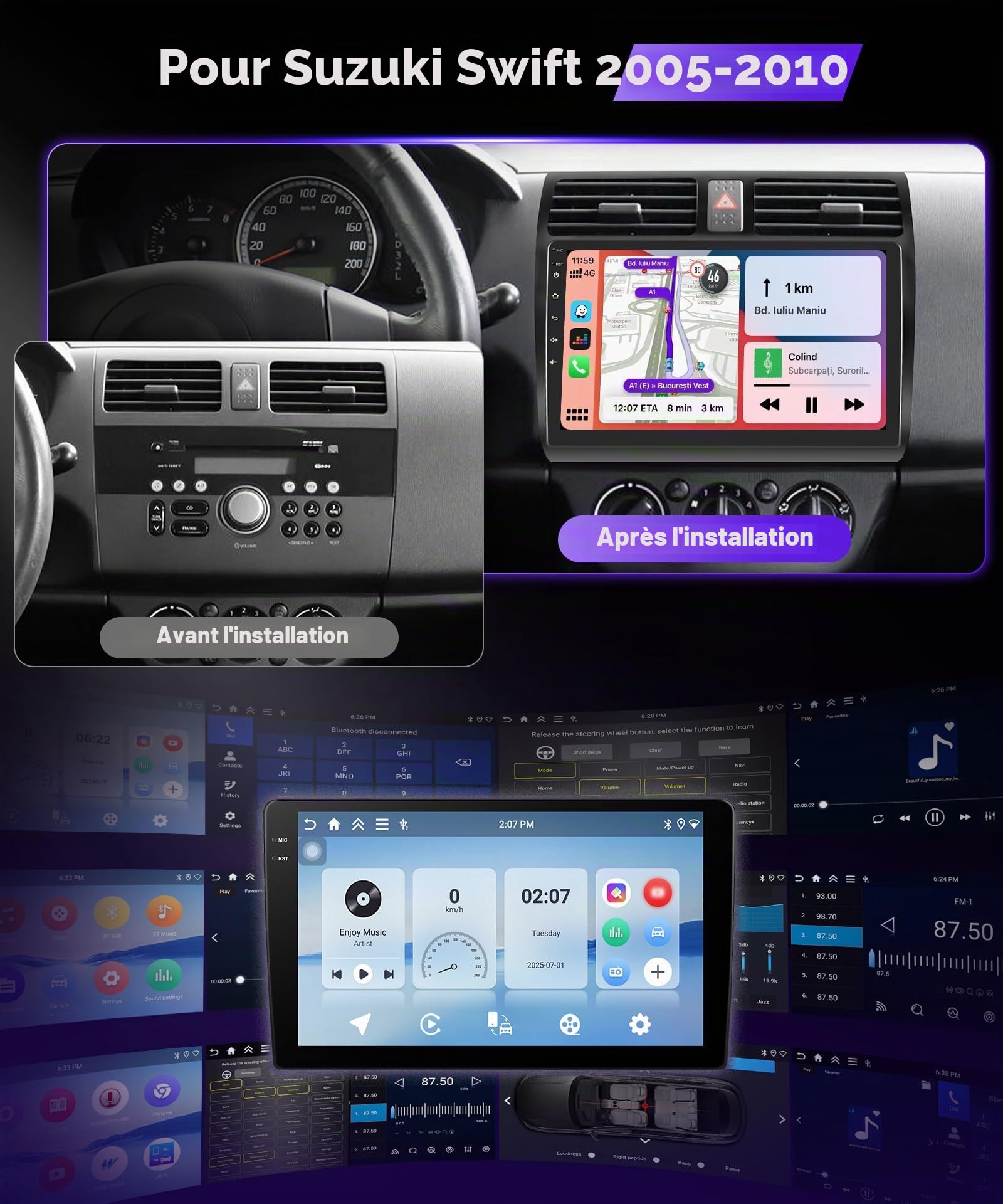 podofo-android-car-radio-suzuki-swift-2003-2010-10-1-pouces-4-64go image 2