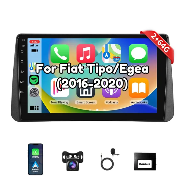 podofo-android-car-radio-fiat-tipo-9-autoradio-2-64g-carplay image 1
