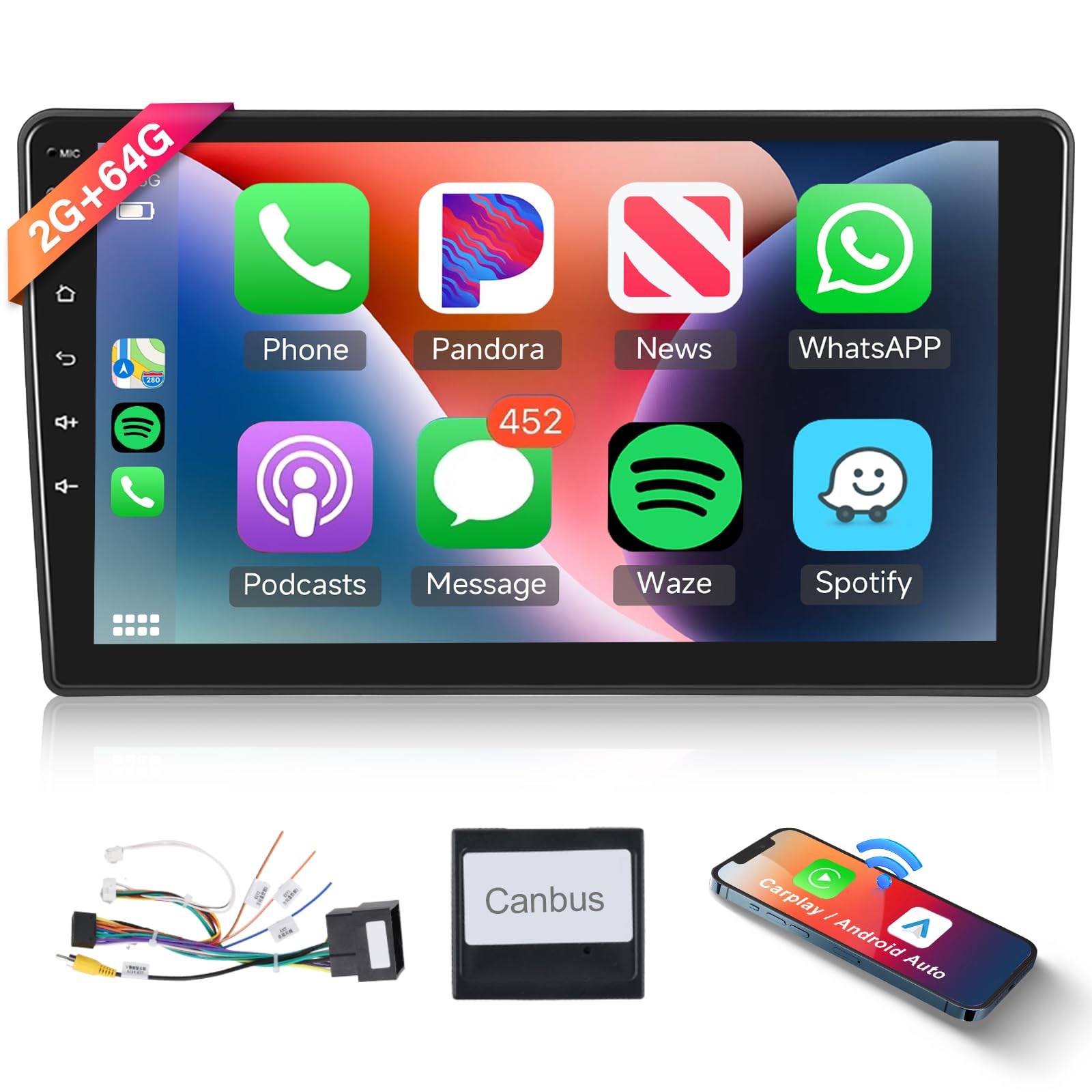 podofo-peugeot-308-2015-2018-autoradio-9-2-64g-carplay image 1