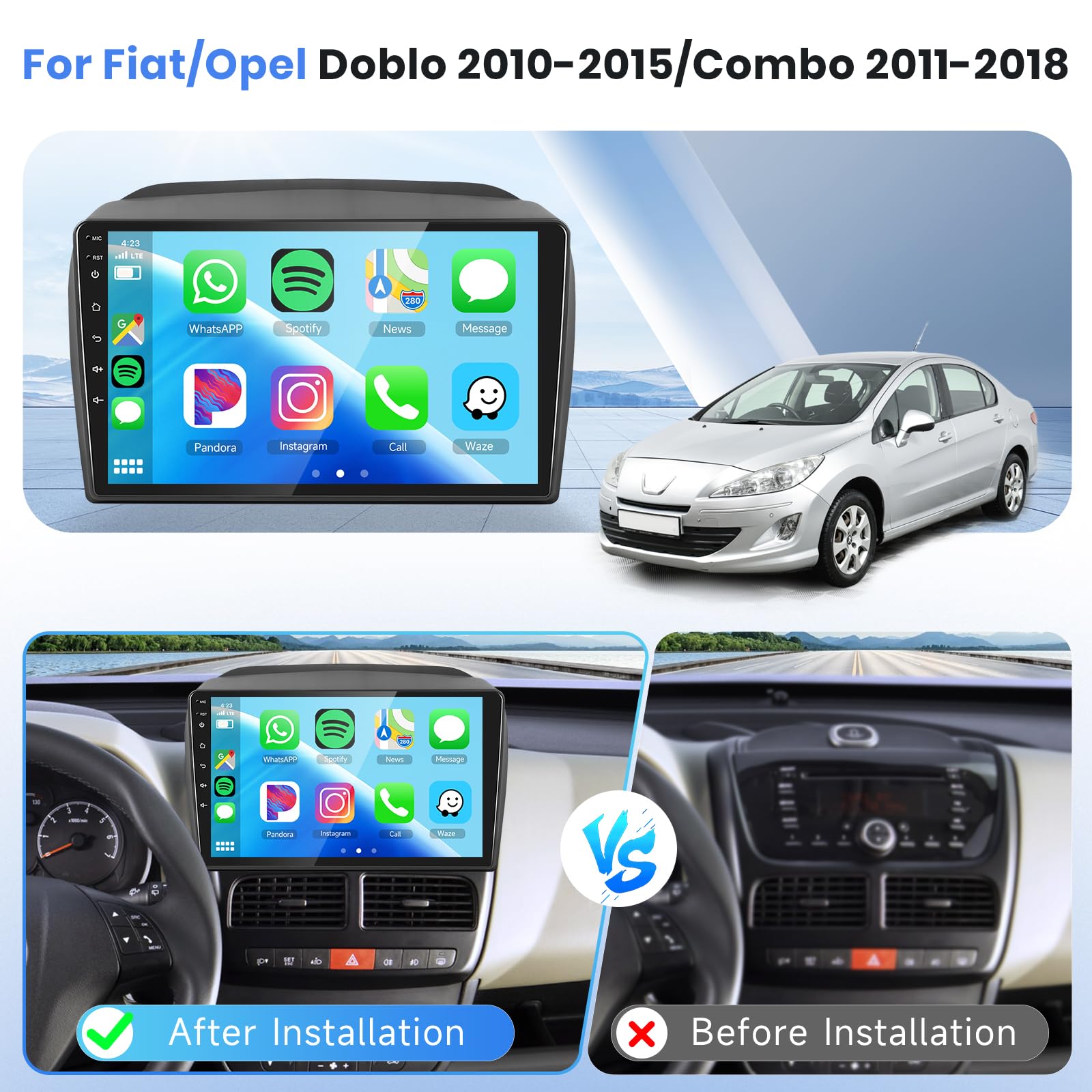 podofo-android-car-radio-fiat-doblo-autoradio-9-pouces-2-64g-carplay image 2