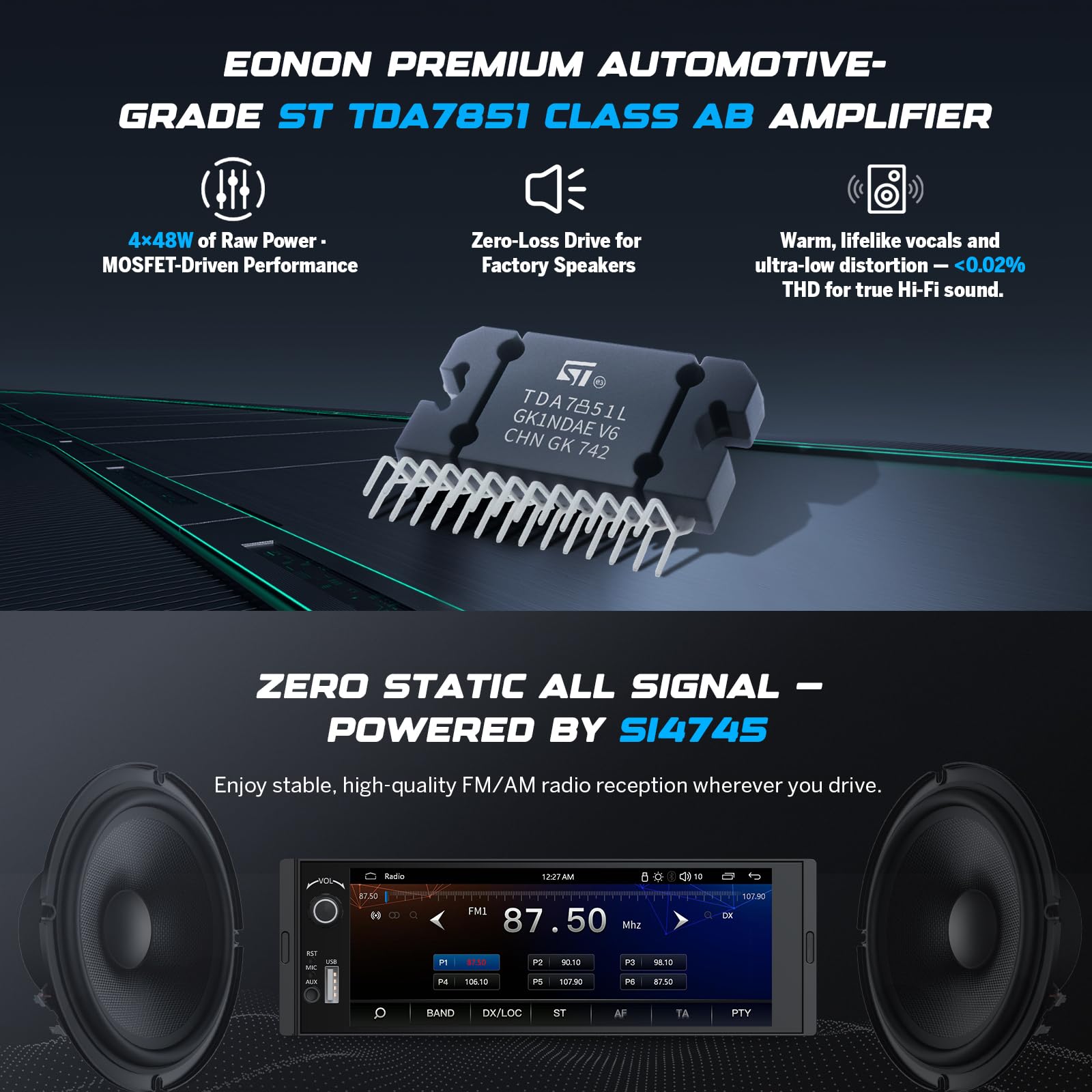 eonon-1-din-car-stereo-autoradio-1-din-6-36-pouces-carplay-x3u image 3