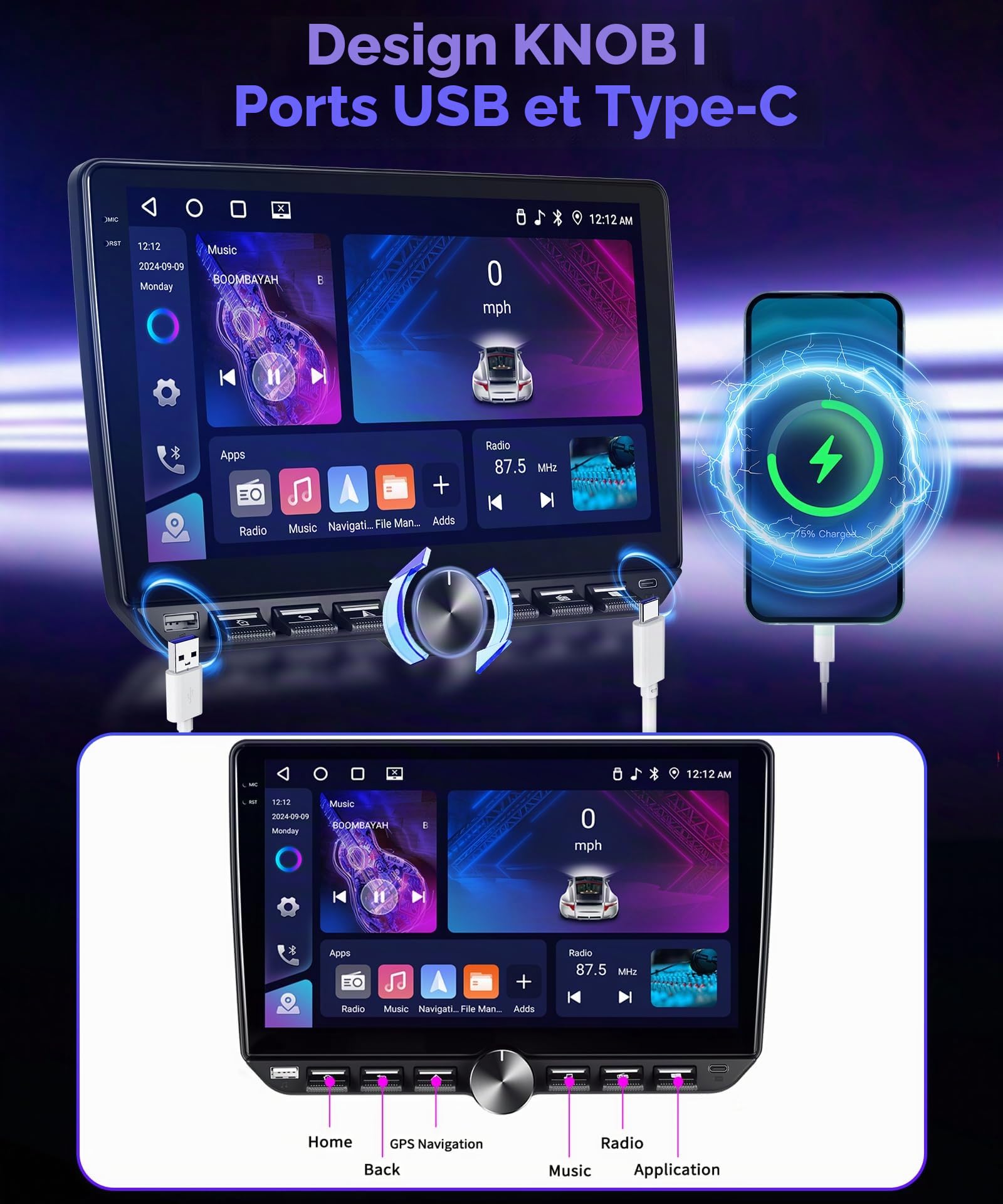 vechtel-autoradio-2-din-10-pouces-android-15-4g-64g-carplay-sans-fil image 5