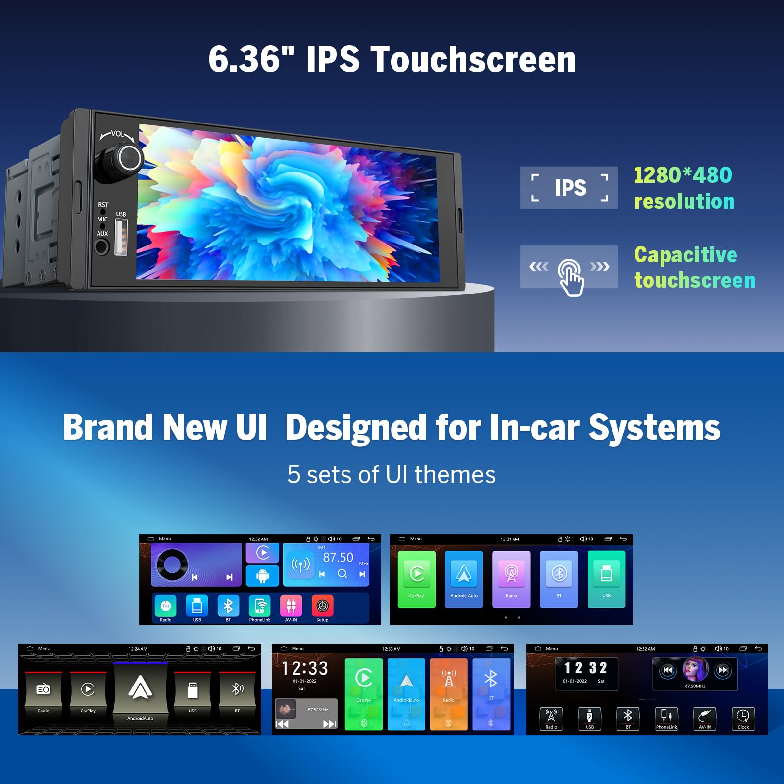 eonon-1-din-car-stereo-autoradio-1-din-6-36-pouces-carplay-x3u image 5