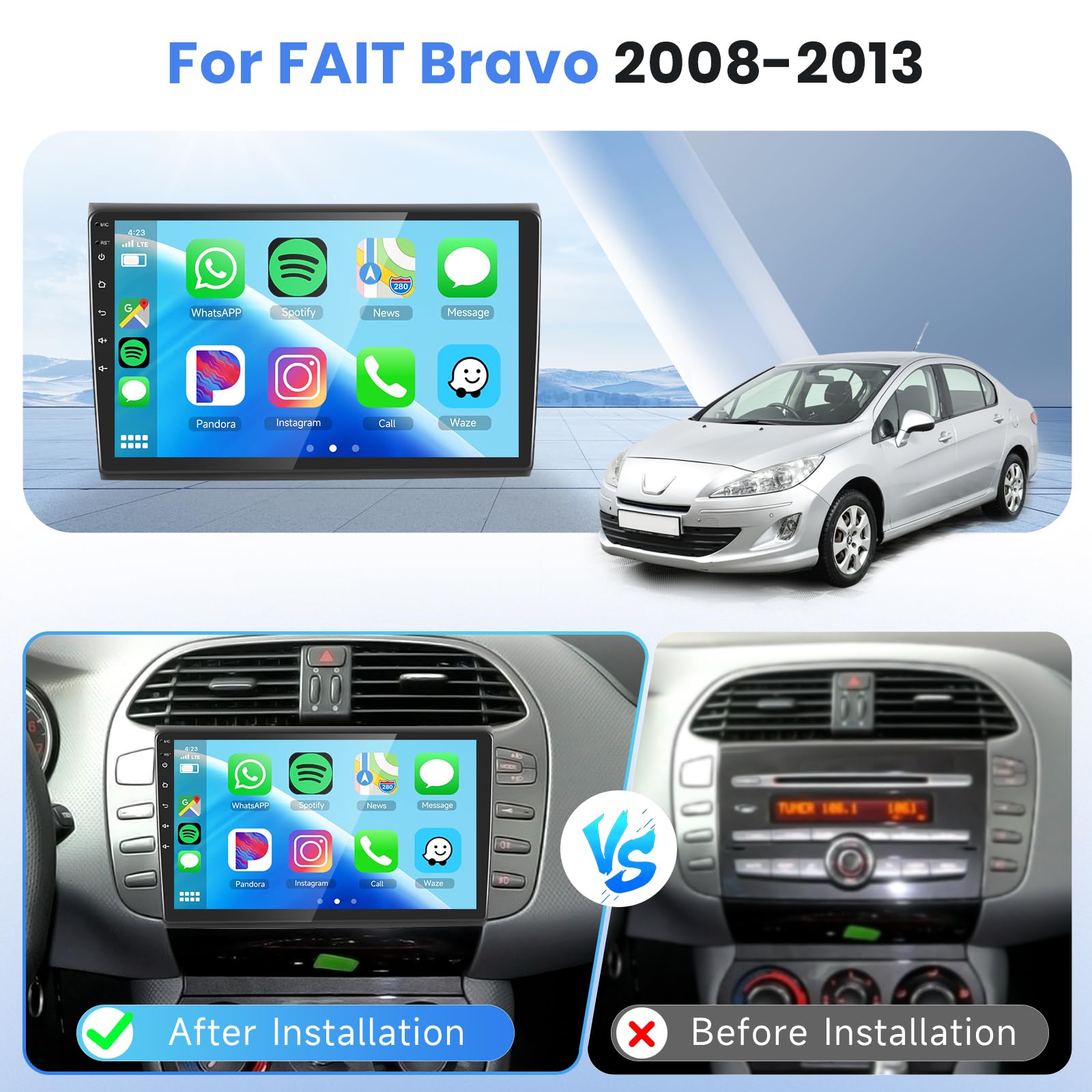 podofo-android-car-radio-autoradio-9-pouces-fiat-bravo-carplay-sans-fil image 2
