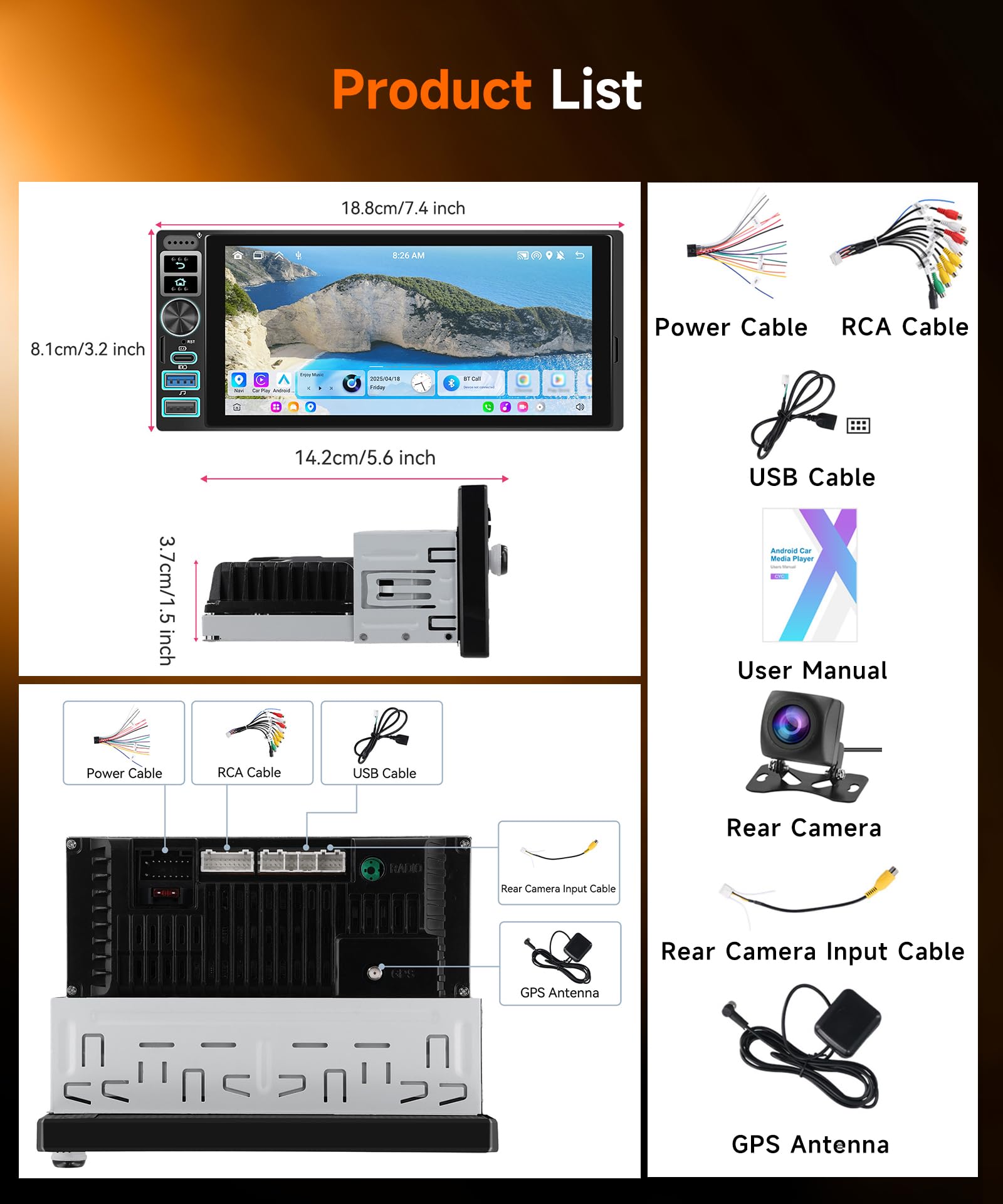 vechtel-autoradio-1-din-6-9-android-15-2-64go-cam-ra image 7