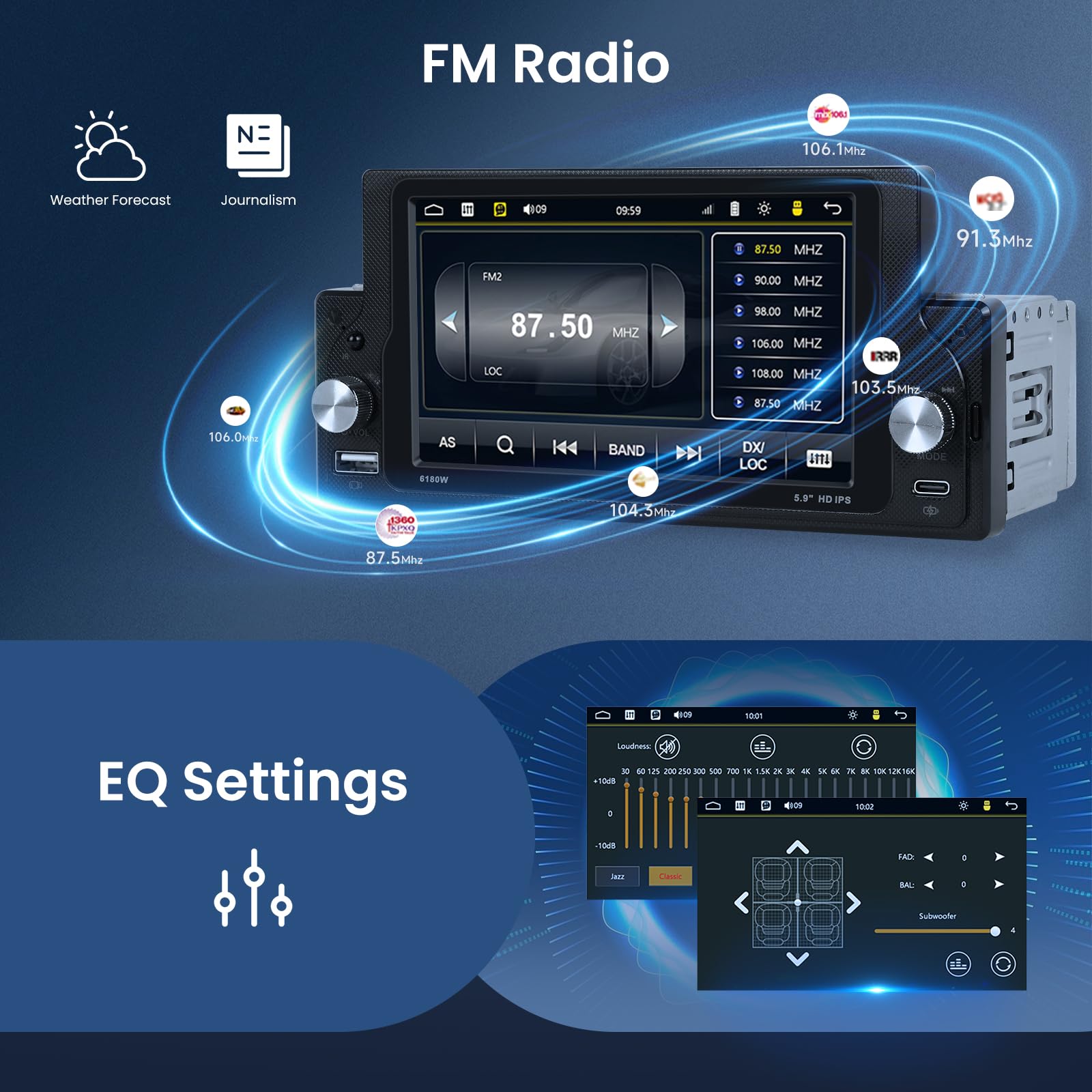 vechtel-autoradio-1-din-5-9-pouces-carplay-sans-fil-cam-ra image 6