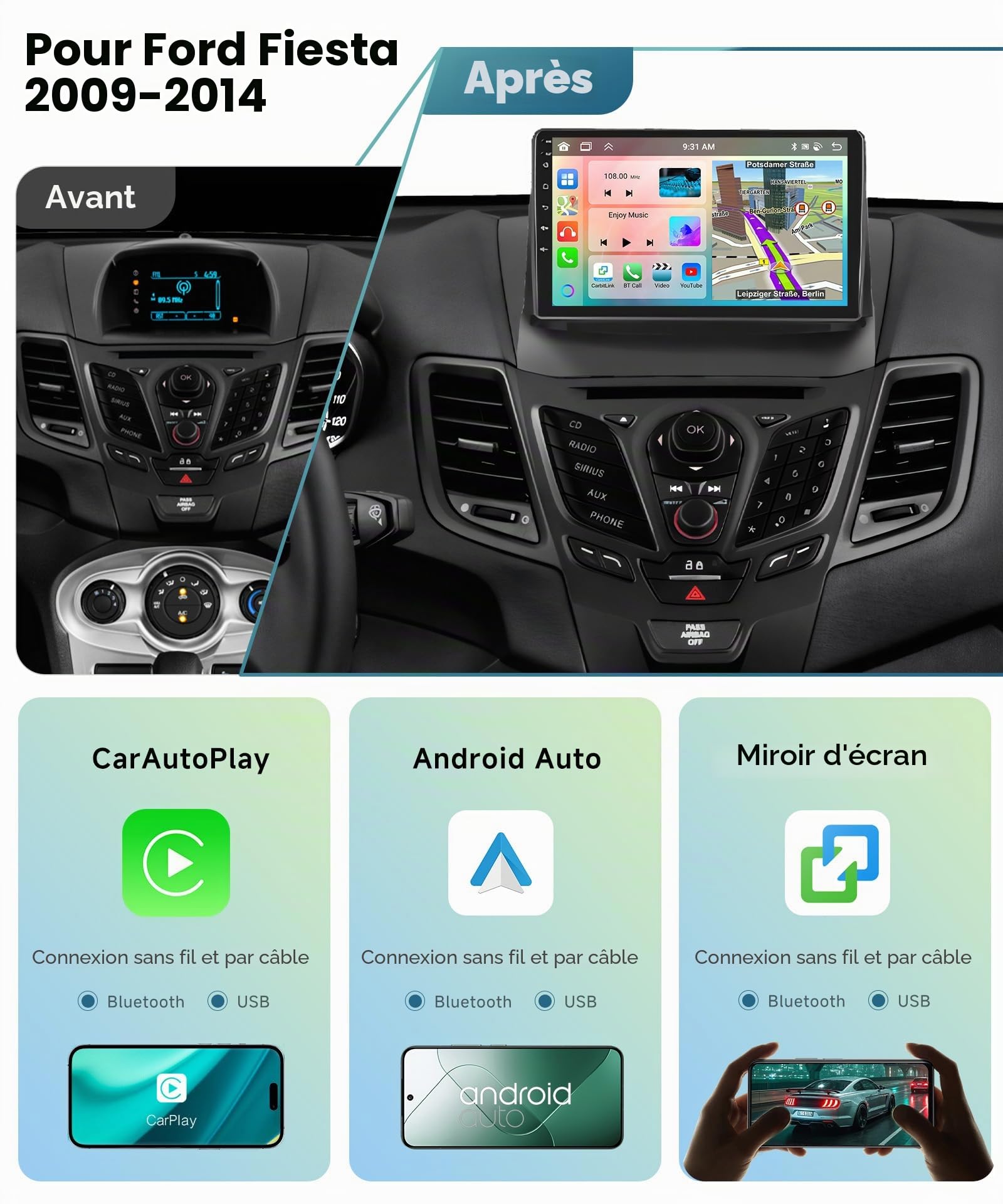 vechtel-autoradio-ford-fiesta-9-pouces-android-13-6-128g-8-c-urs image 2