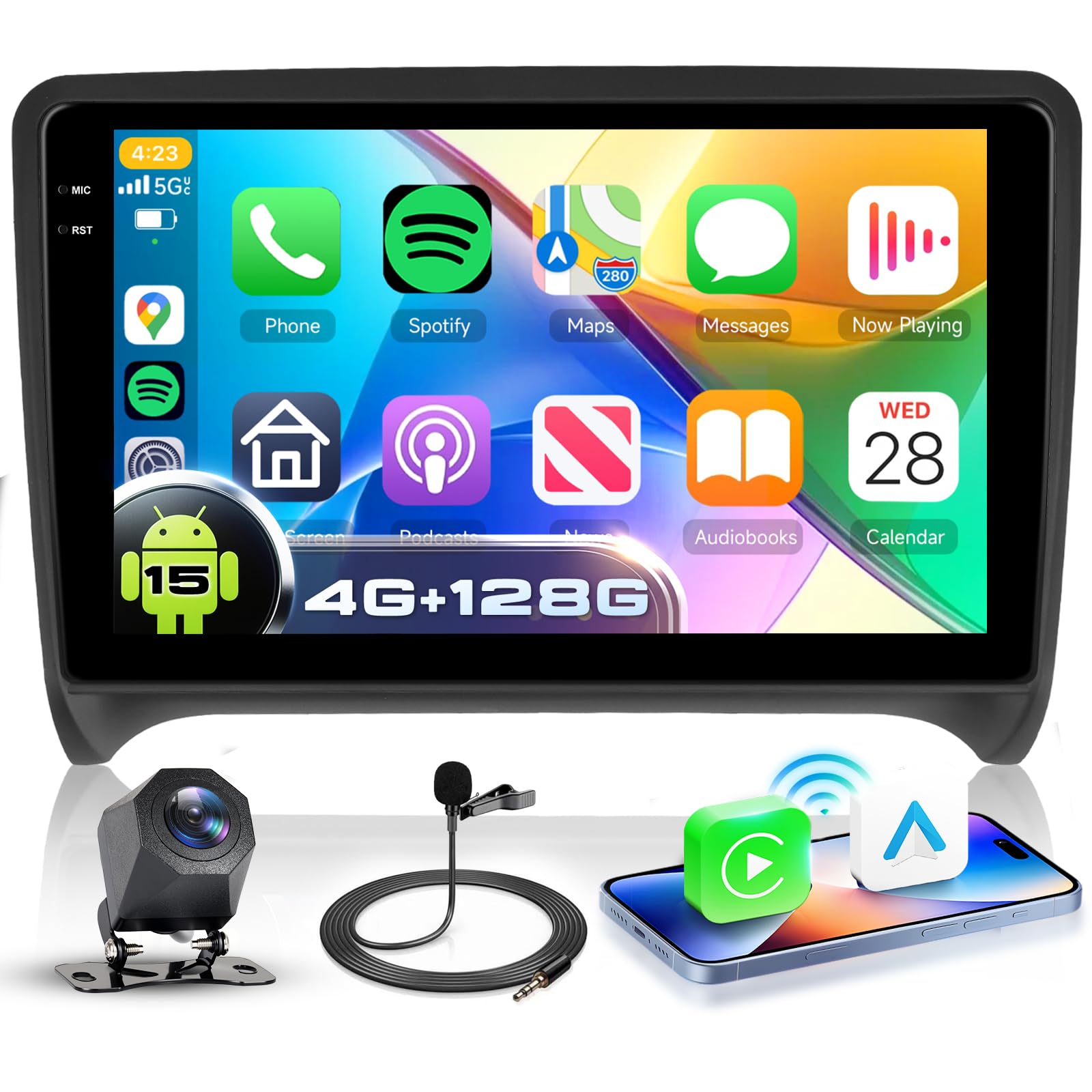 vechtel-4g-128g-autoradio-audi-tt-2006-2014-9-pouces-carplay image 1