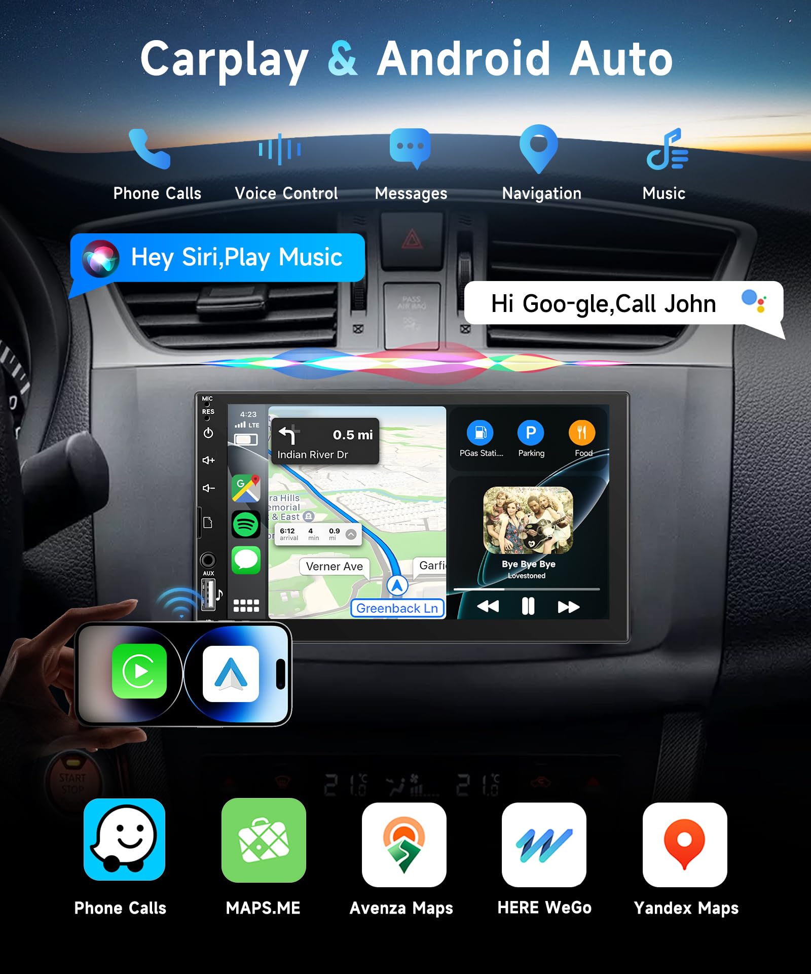 vechtel-autoradio-1-din-7-ips-carplay-sans-fil-cam-ra image 2