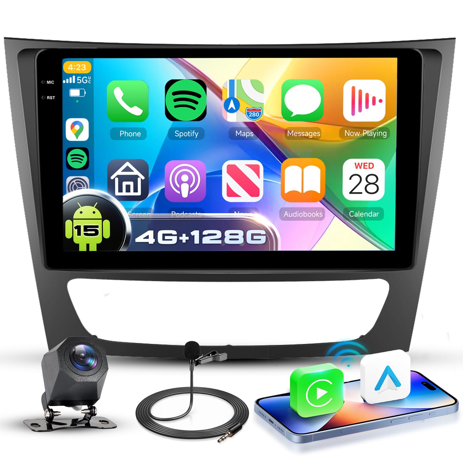 vechtel-autoradio-mercedes-e-w211-cls-c219-9-4g-128g-sans-fil image 1