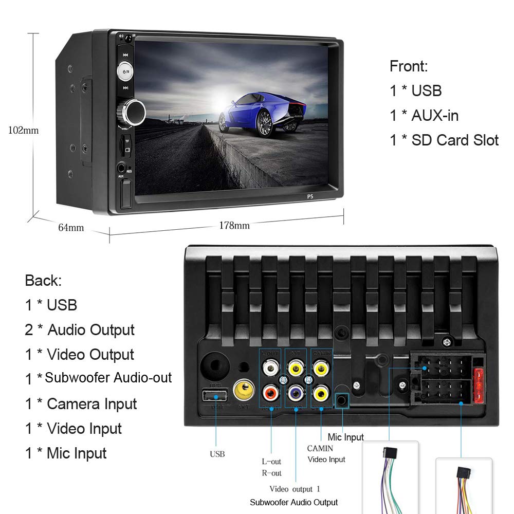 podofo-autoradio-2-din-mp5-cran-7-pouces-bluetooth-fm image 2