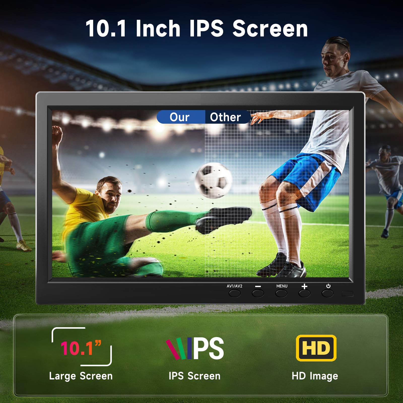 podofo-car-reversing-aid-moniteur-voiture-10-1-pouces-hdmi-portable image 2