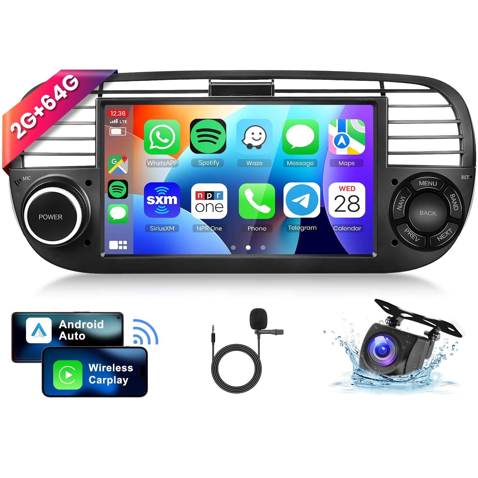 vechtel-fiat-500-autoradio-7-android-13-carplay-2-64-go image 1
