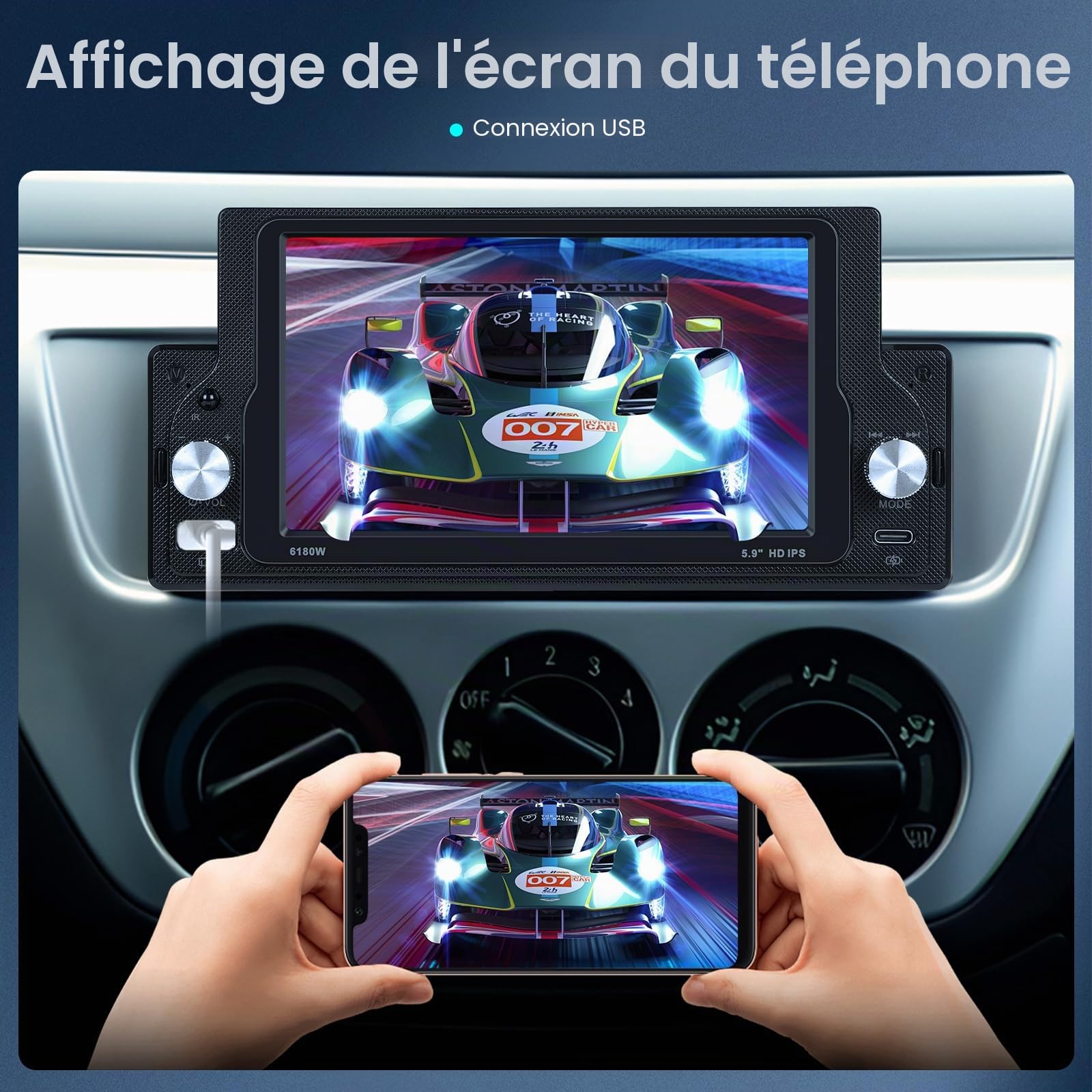 vechtel-autoradio-1-din-5-9-pouces-carplay-sans-fil-cam-ra image 3