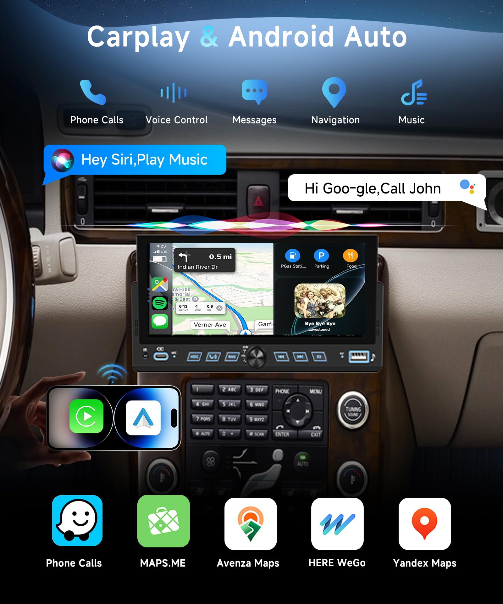 vechtel-autoradio-1-din-6-86-pouces-tactile-carplay-bluetooth-cam-ra image 2