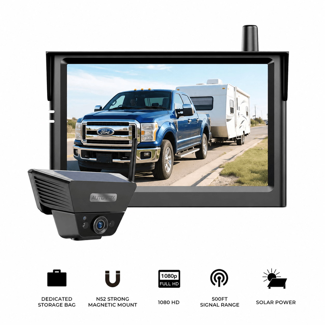 auto-vox-solar-5a-cam-ra-de-recul-sans-fil-magn-tique-solaire-5 image 2